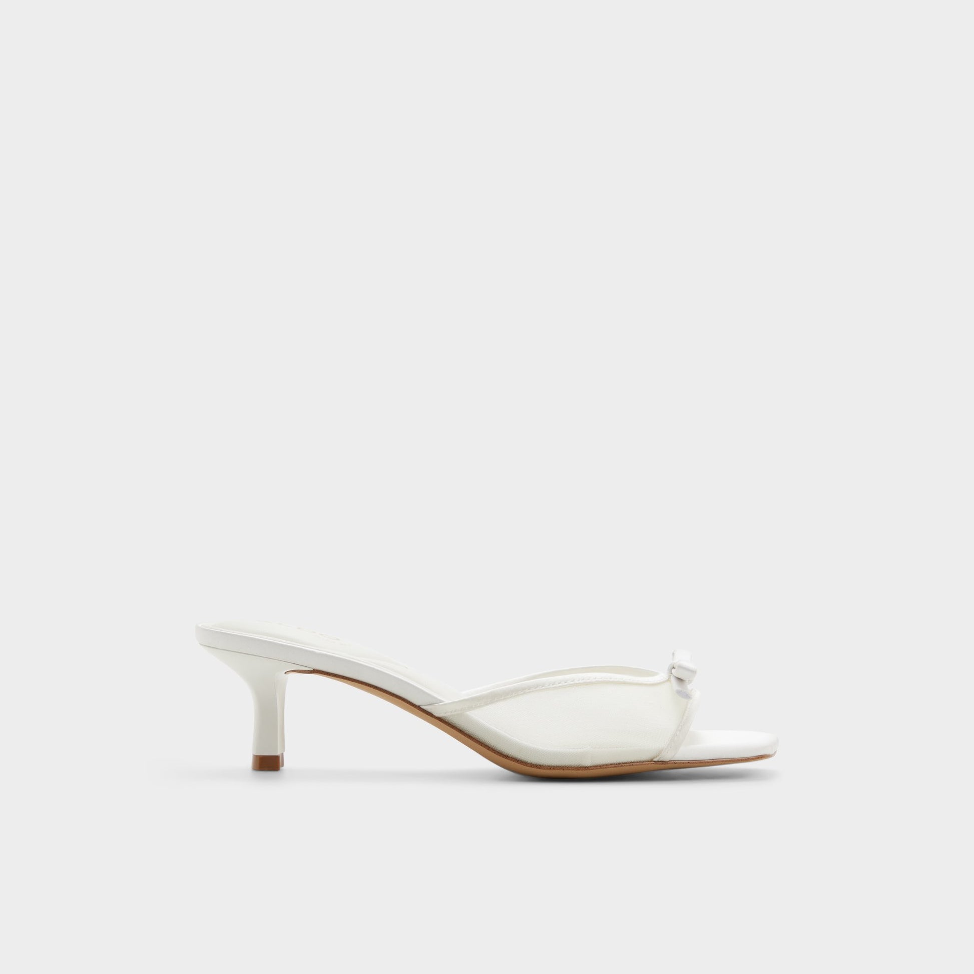 Main View of White/bone Begoniaa Heeled mule for Womens