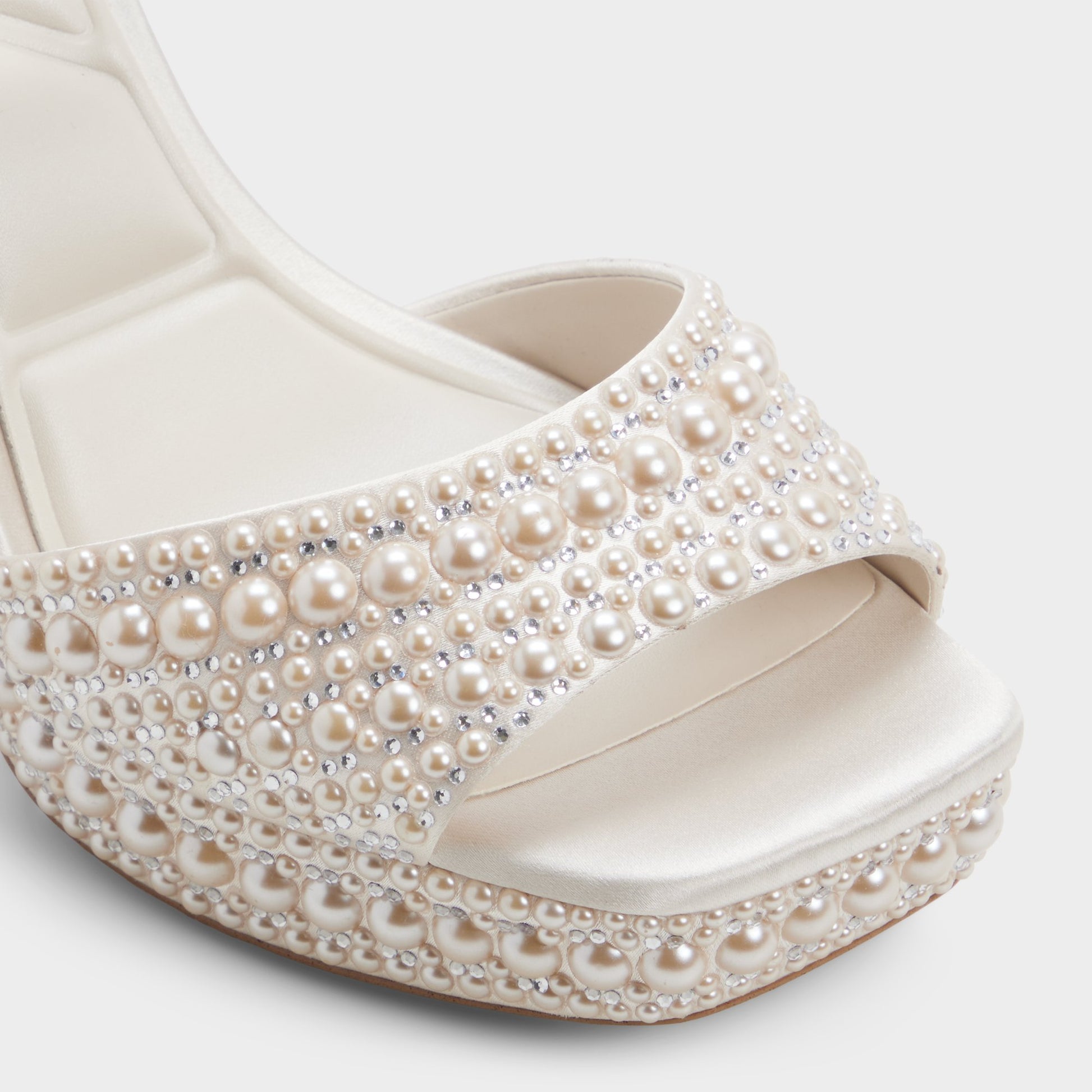 Close-up of the Other white Chicgleam Strappy heeled sandal