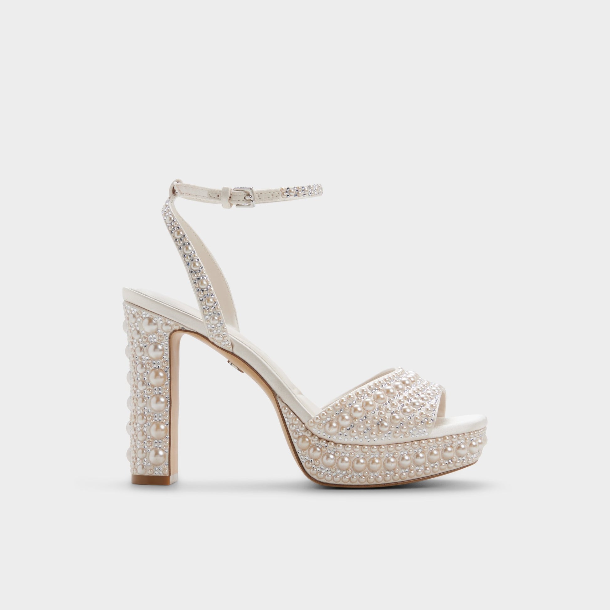 Main View of Other white Chicgleam Strappy heeled sandal for Womens