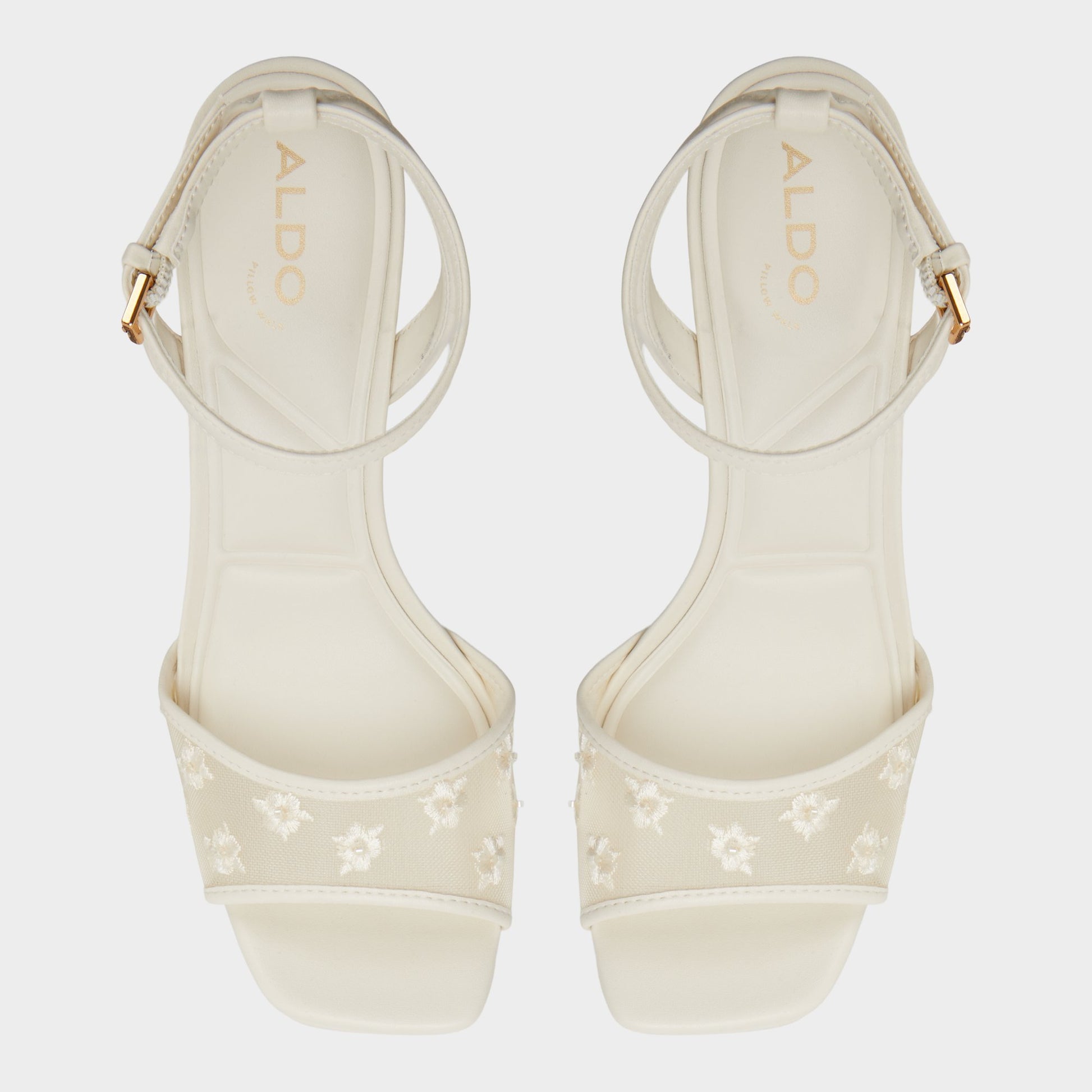 Vue de dessus de la Blanc Ouvert Chicglimmer Sandale à talon haut