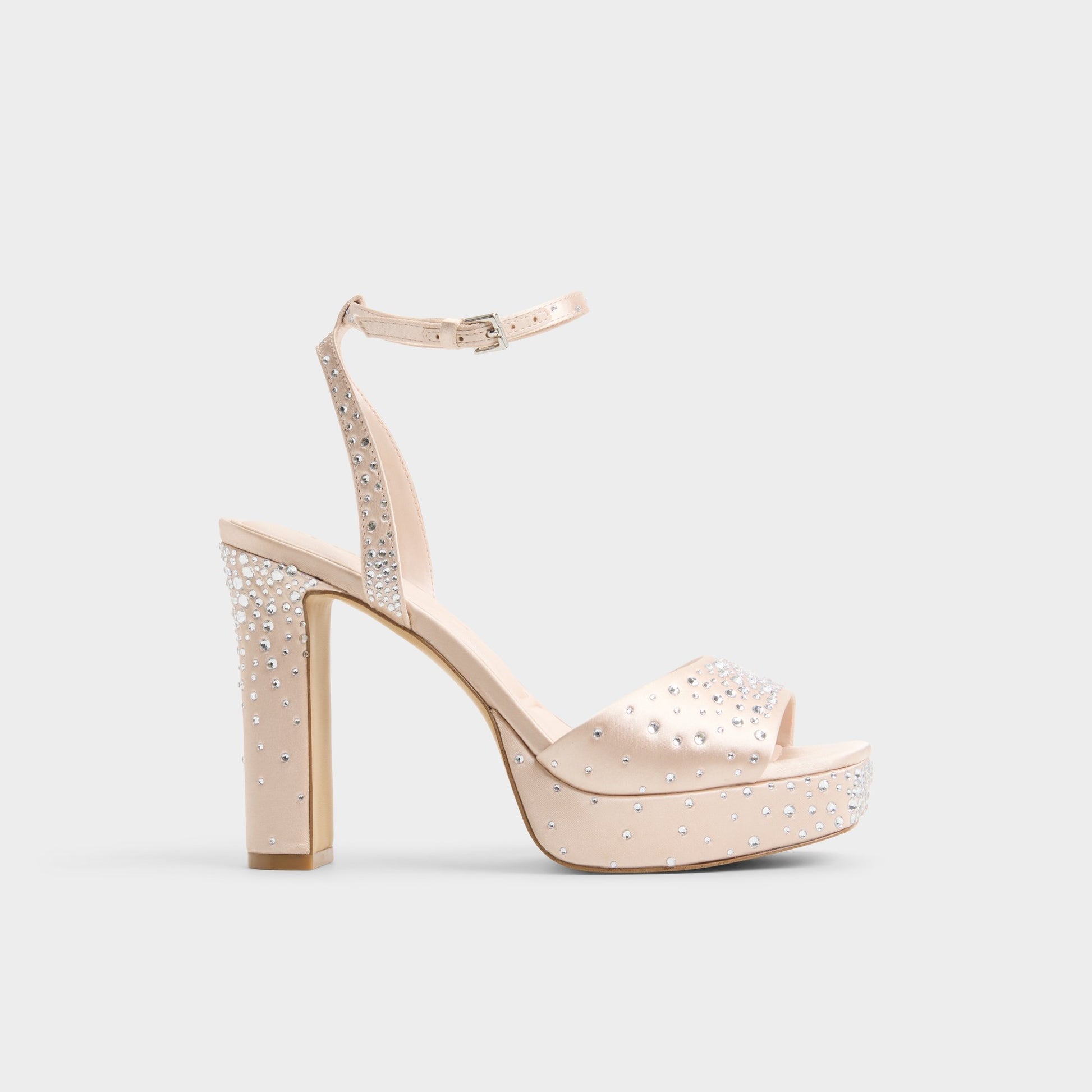 Main View of Light beige Chicgleam Strappy heeled sandal for Womens