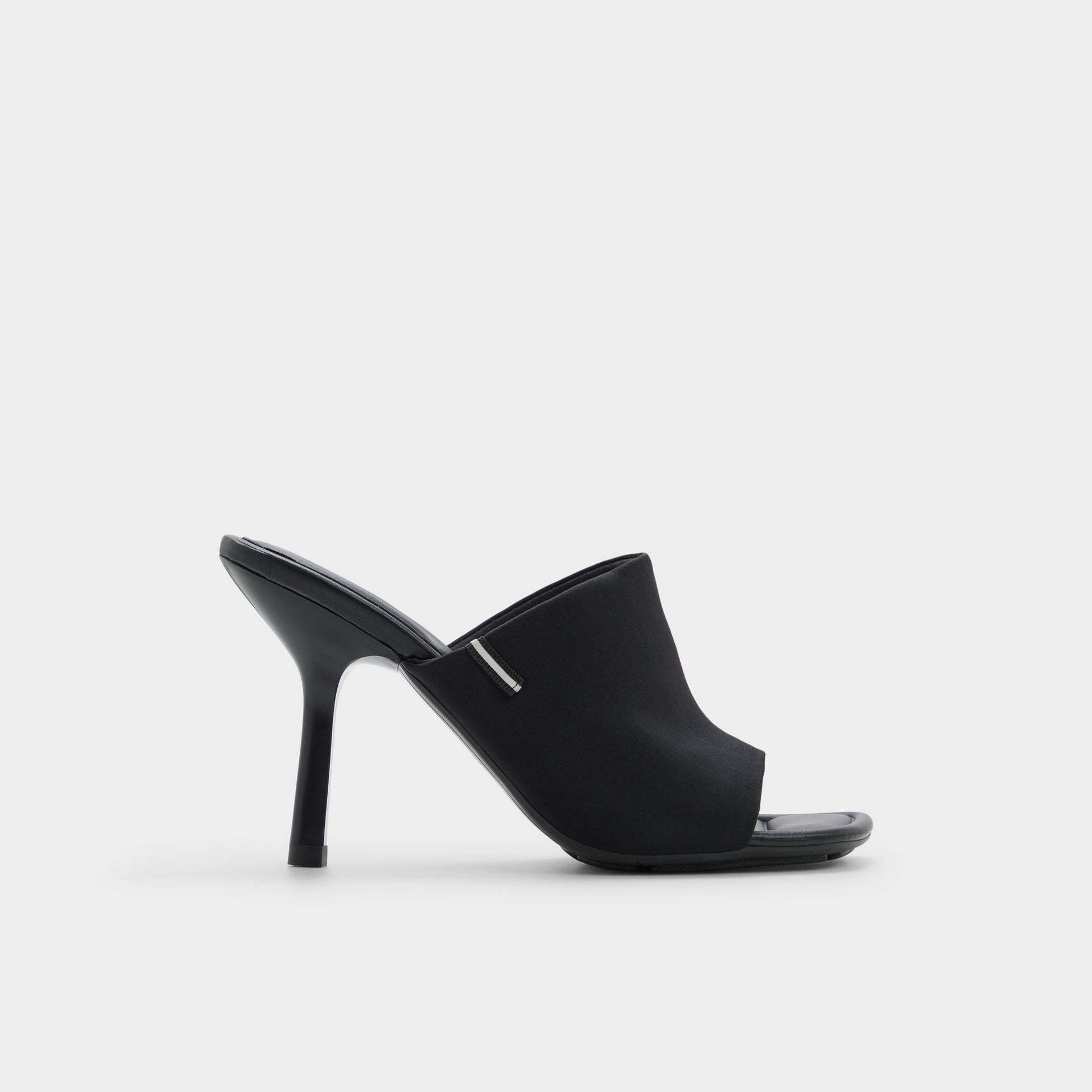 Main View of Black Eviey Heeled mule for Womens