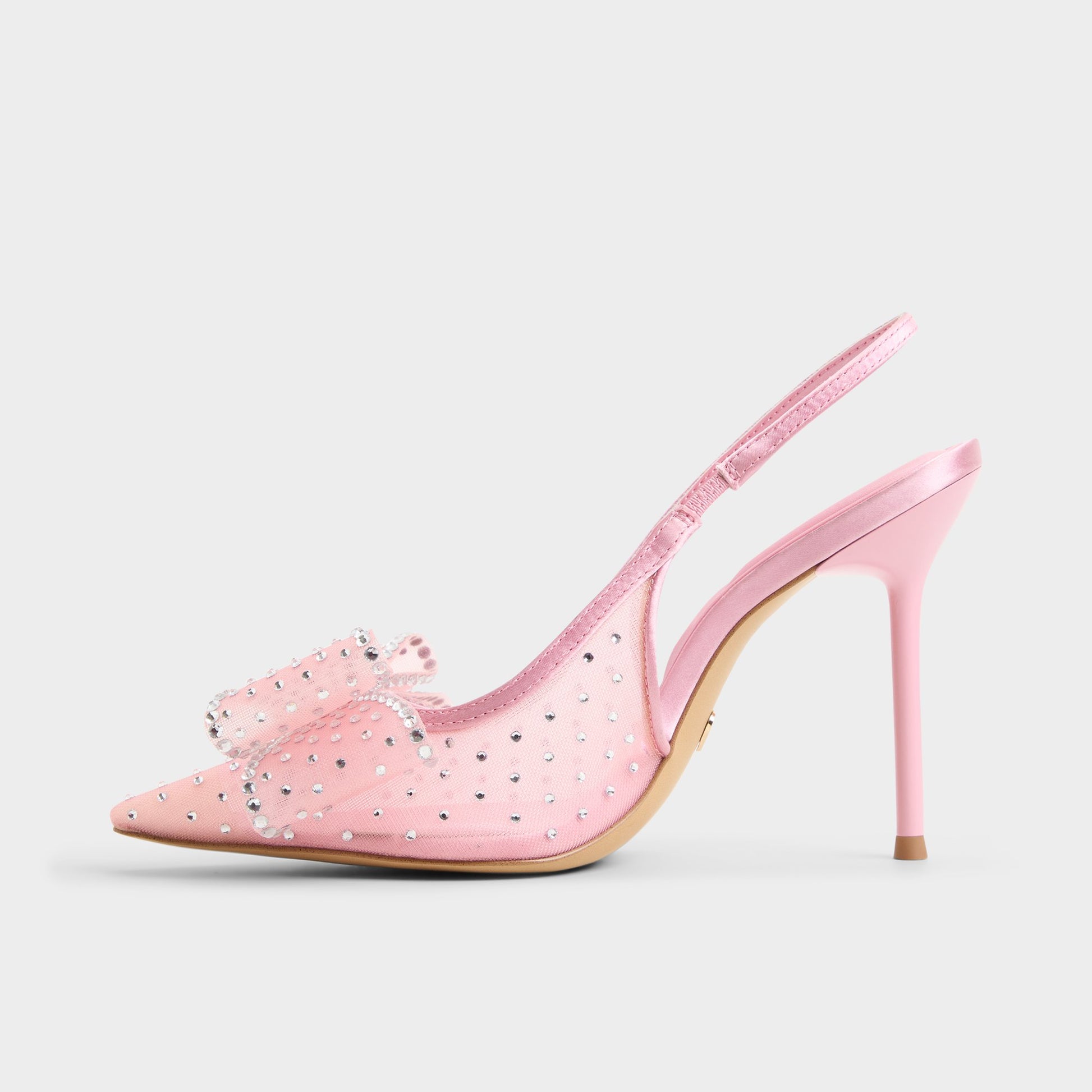 Side view of Light pink Anastasiaa Slingback high heel