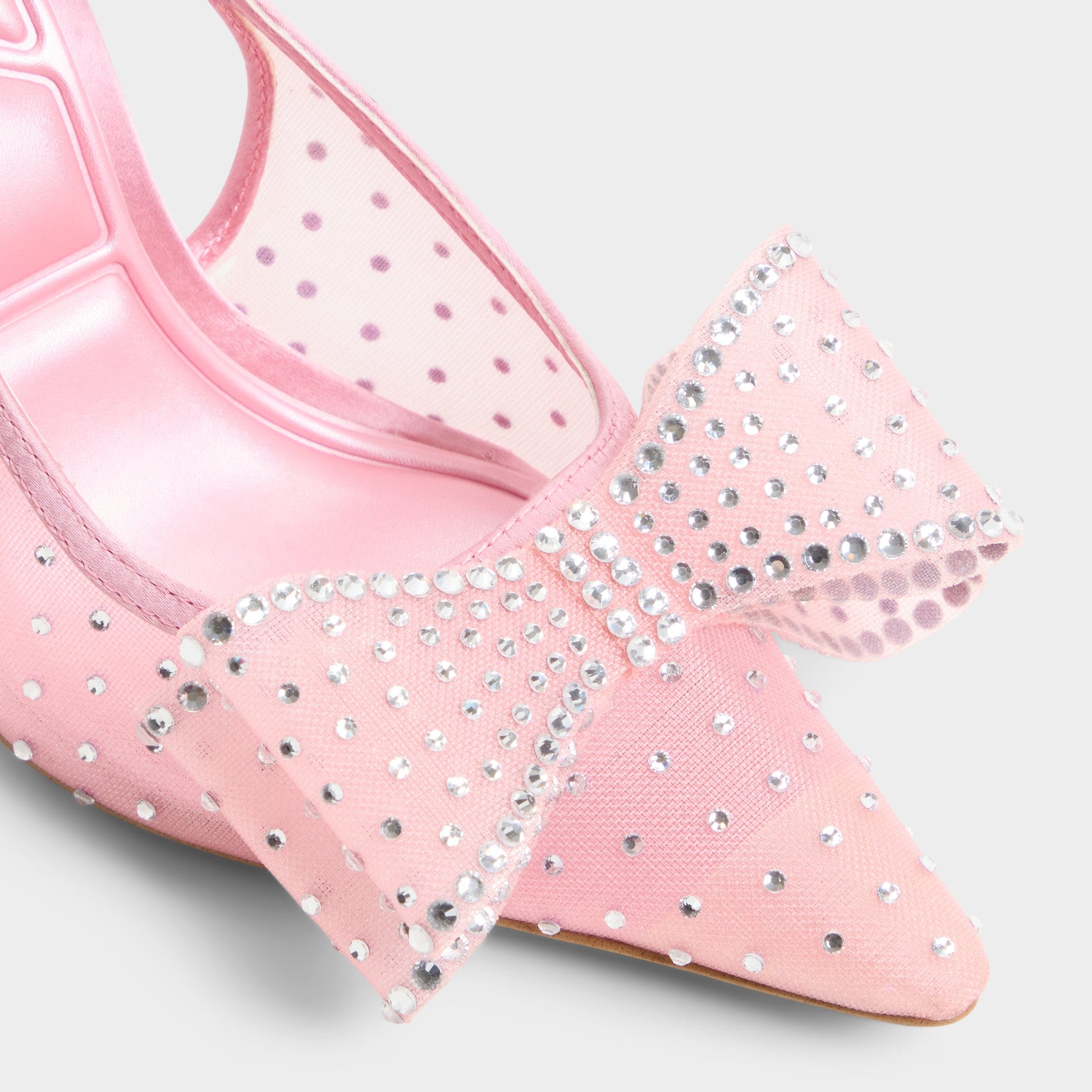 Close-up of the Light pink Anastasiaa Slingback high heel