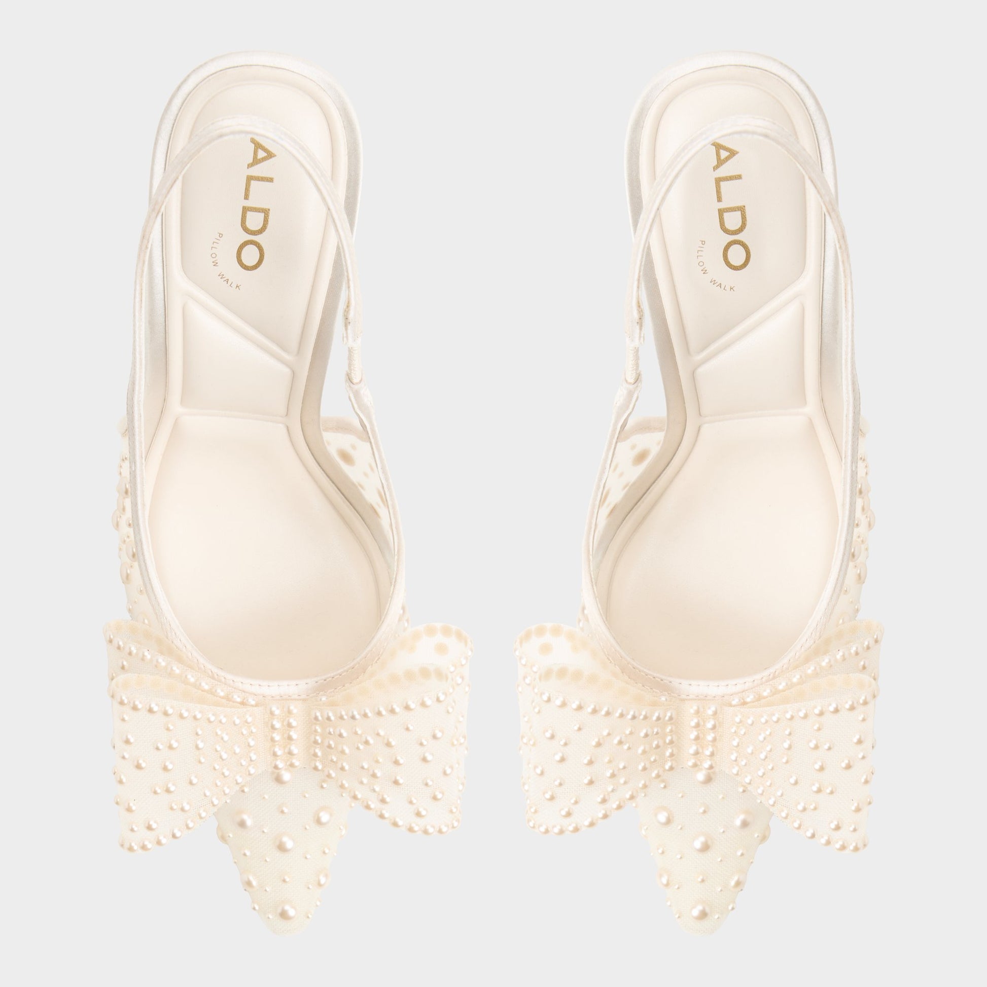 Top-down view of the Other white Anastasiaa Slingback heel