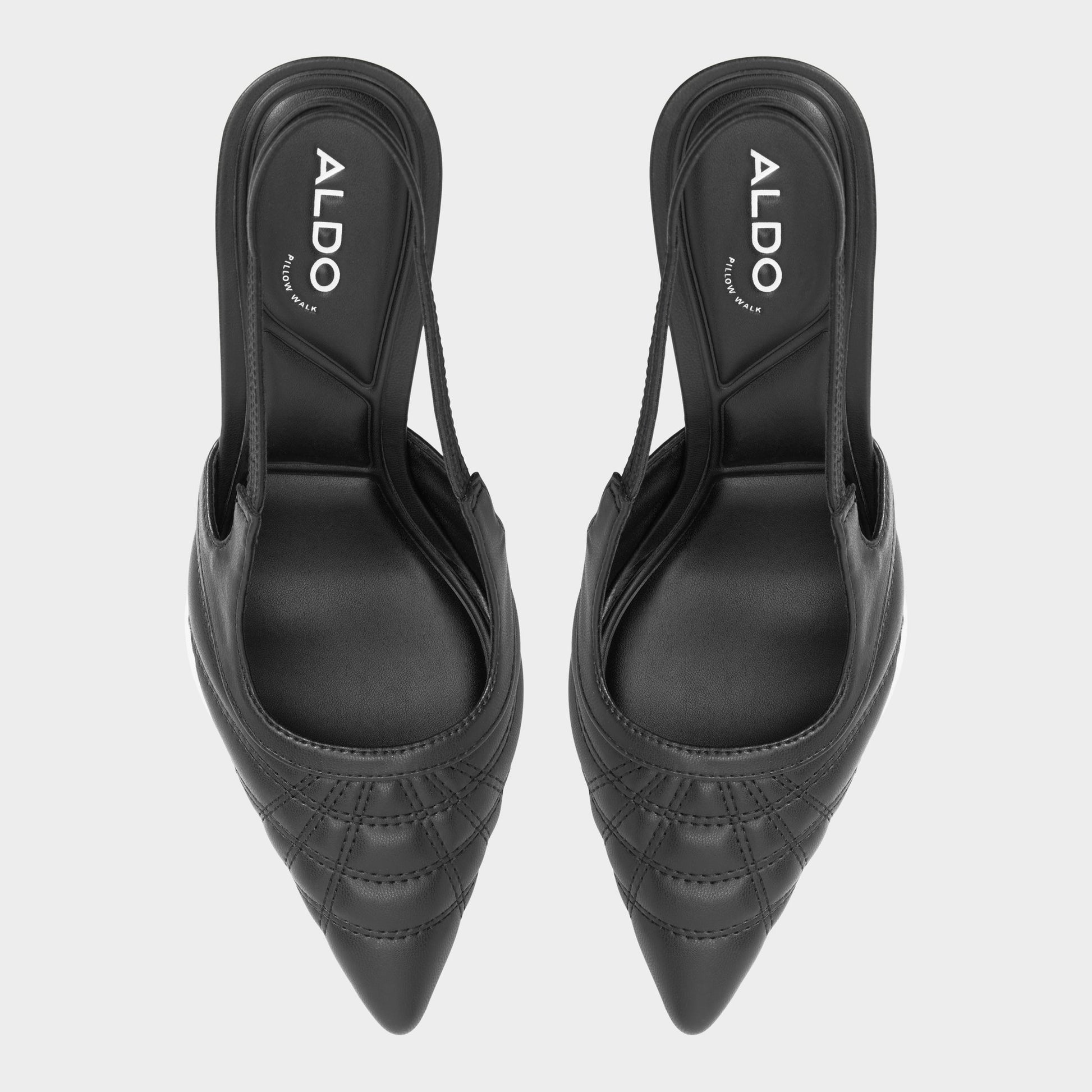 Vue de dessus de la Noir Striker Talon haut à bride arrière