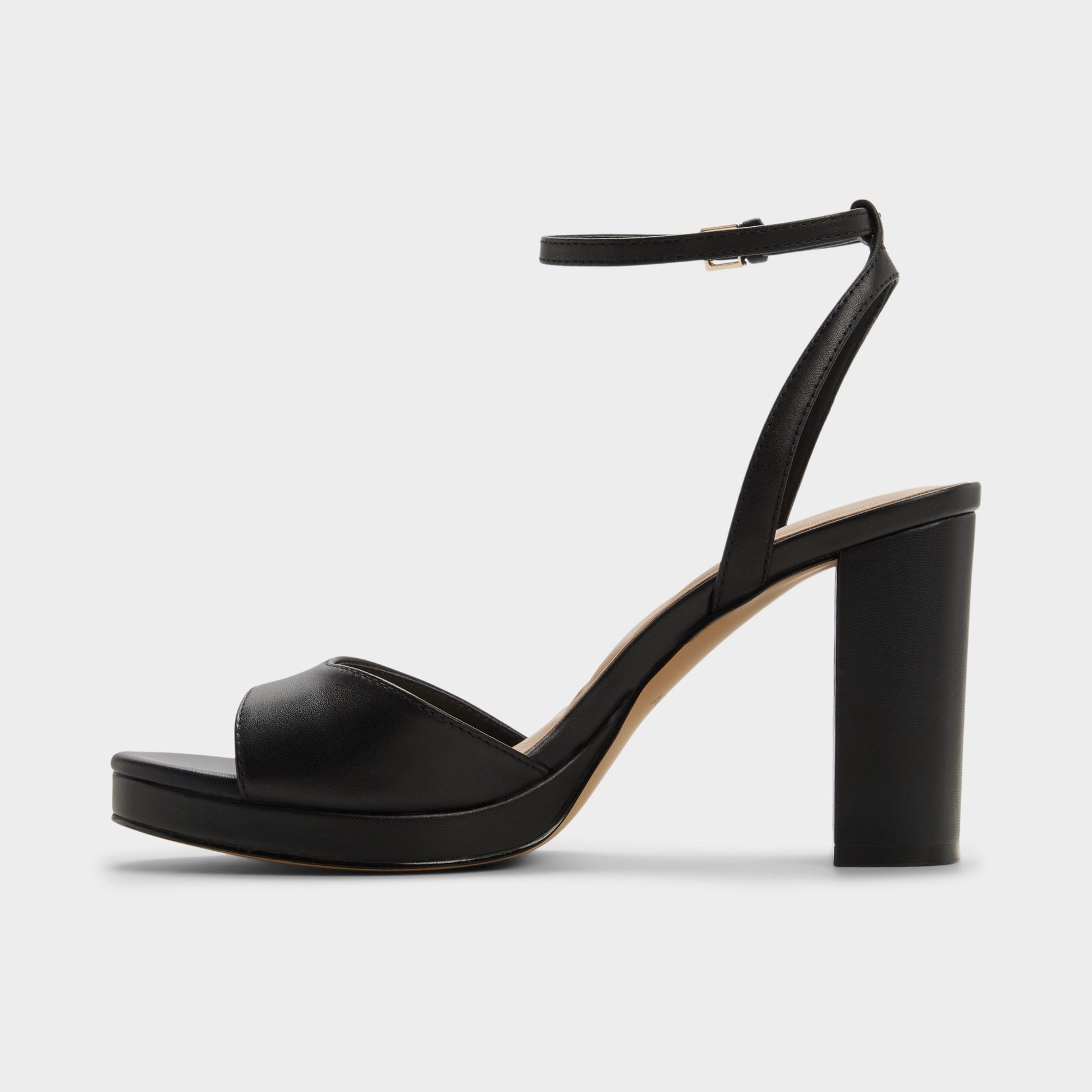 Side view of Other black Gracious Strappy heeled sandal