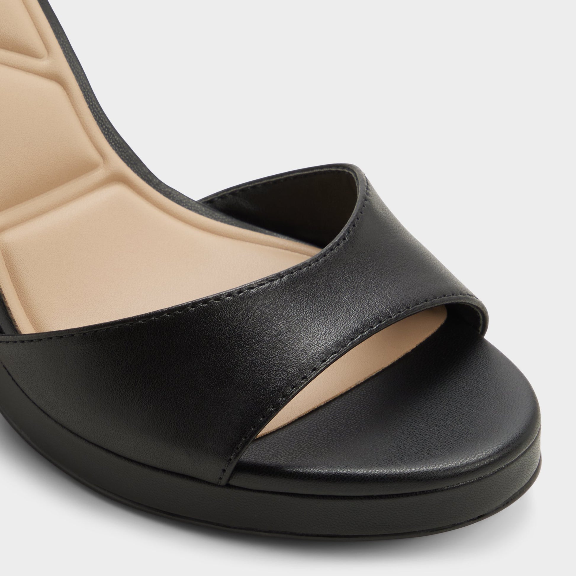 Close-up of the Other black Gracious Strappy heeled sandal