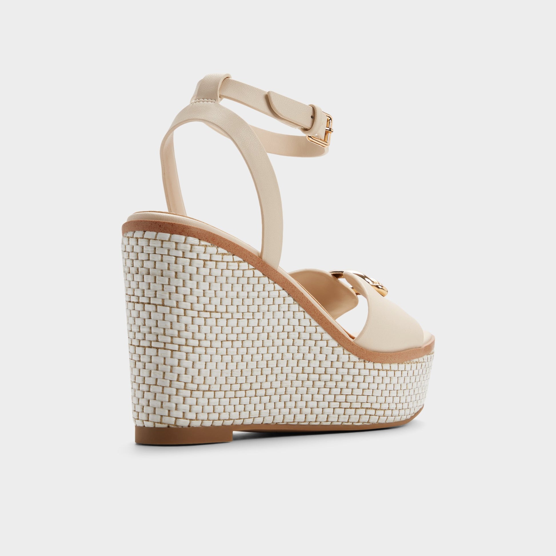 Three-quarter angle of Other white Carrabririel Wedge sandal's back side