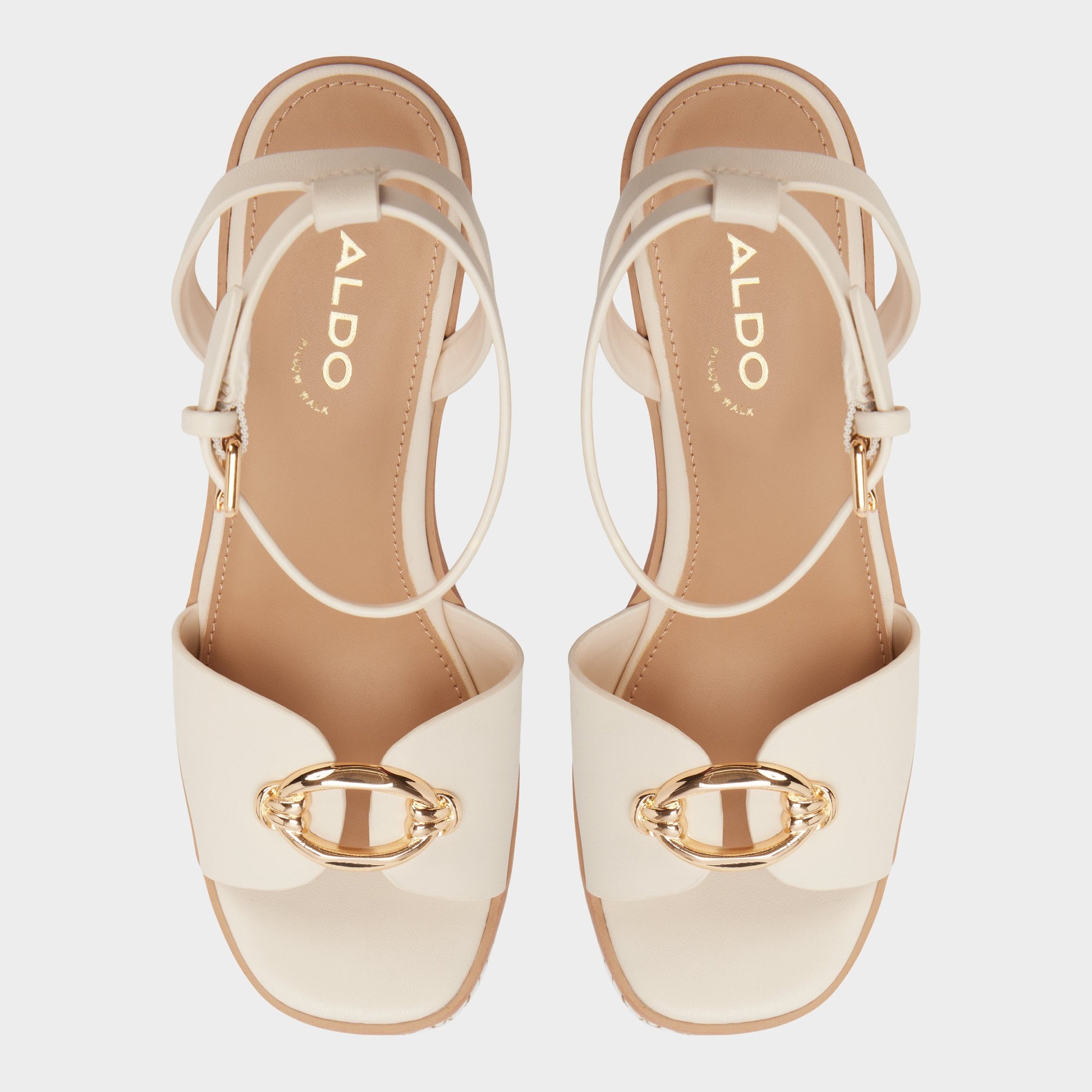 Top-down view of the Other white Carrabririel Wedge sandal