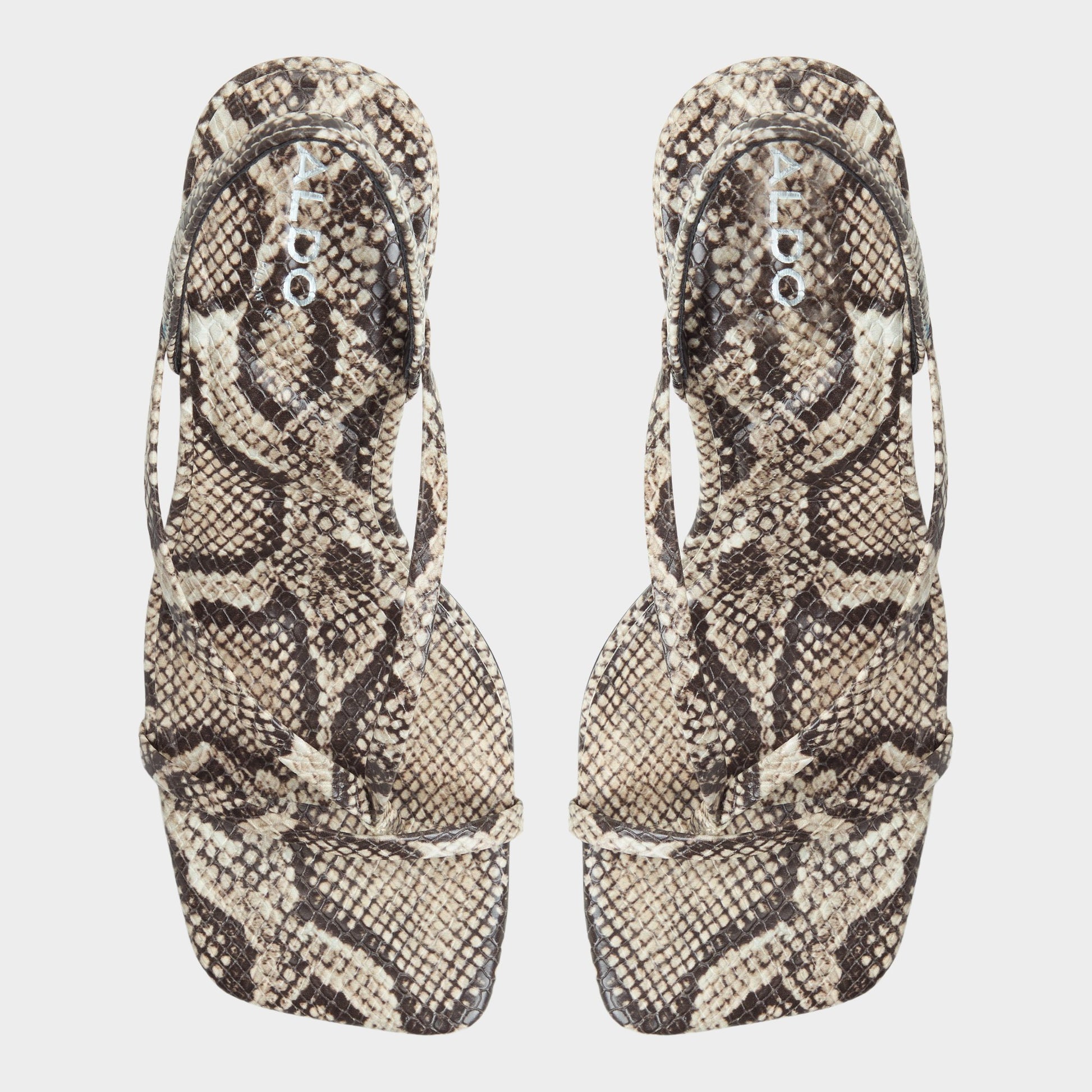 Vue de dessus de la Combo Beige Riva Sandale à talon haut à bride arrière