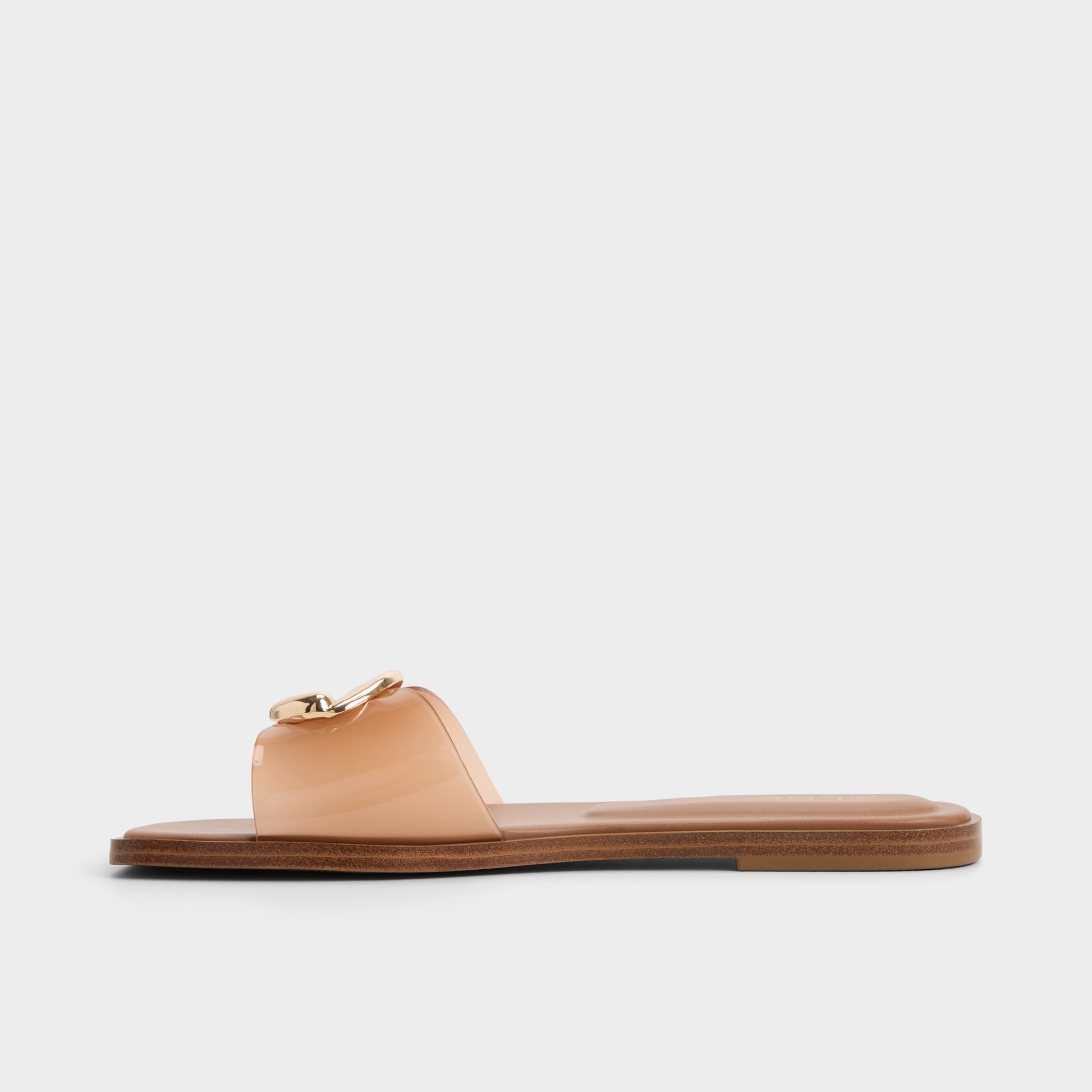 Side view of Tan Biggin Slide sandal