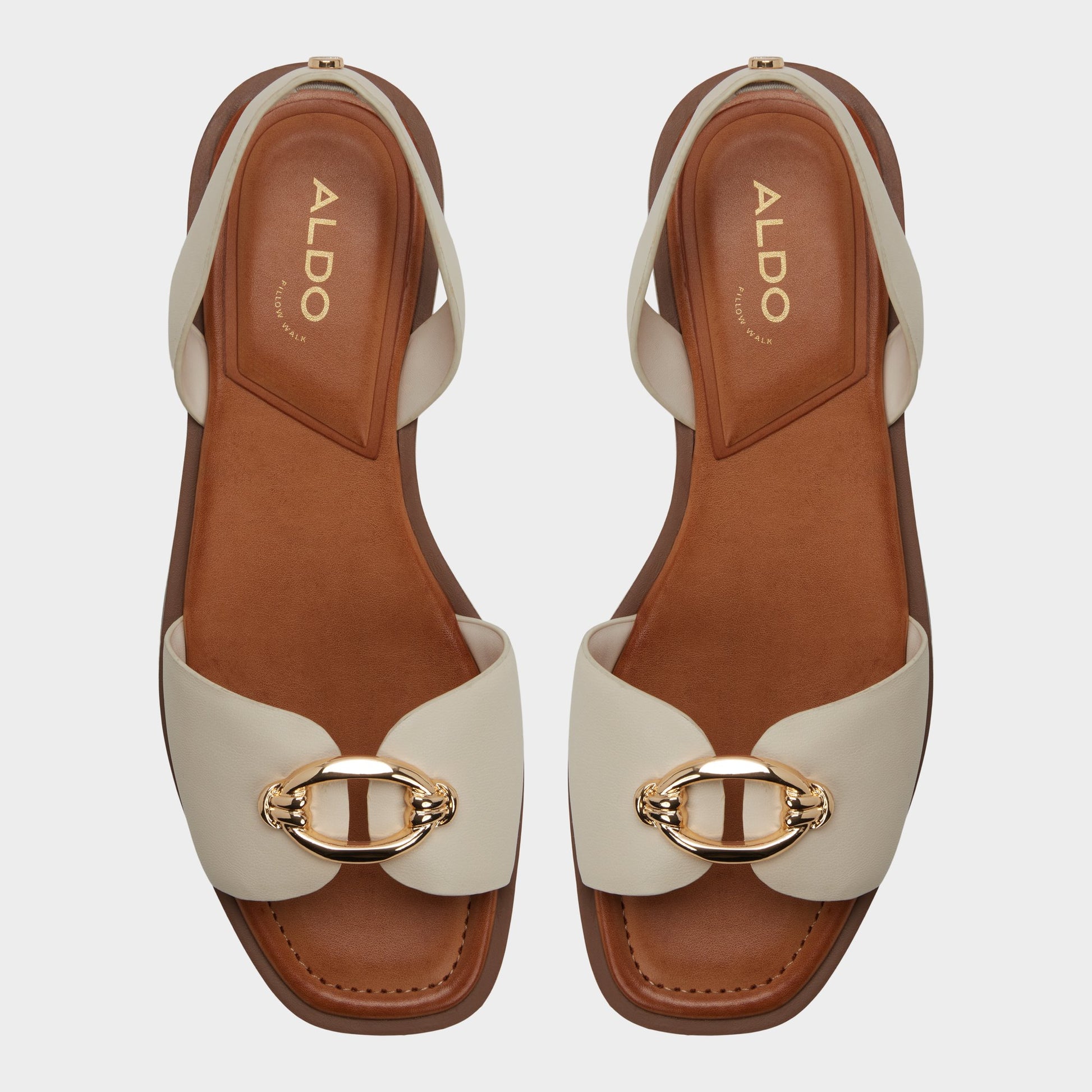 Top-down view of the Other white Calelian Flat sandal