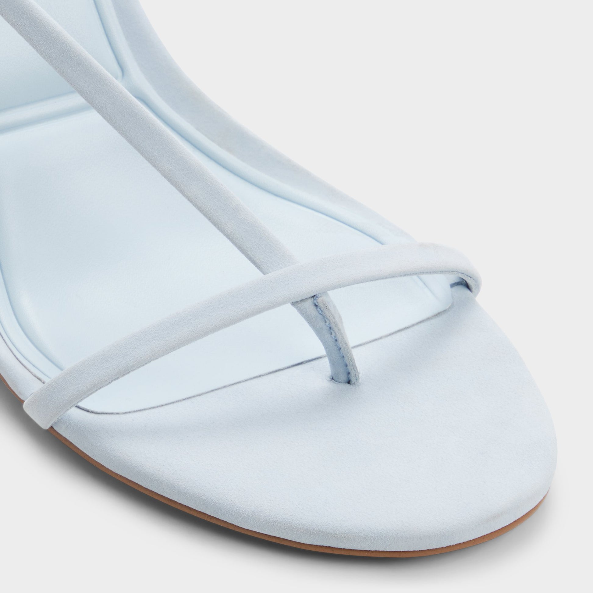 Close-up of the Light blue Nallia Strappy heeled sandal