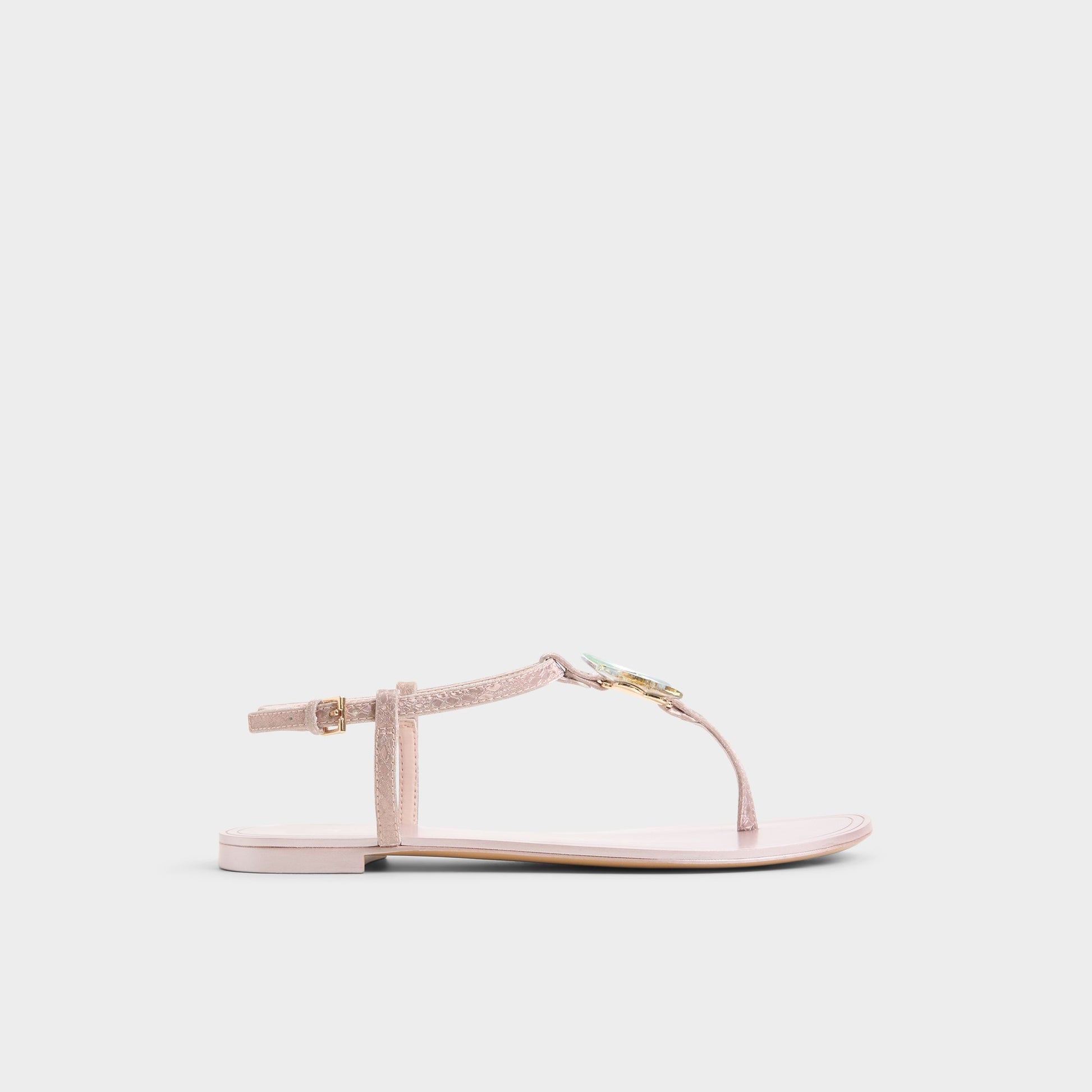 Main View of Rose gold Farfallina T-strap sandal for Womens