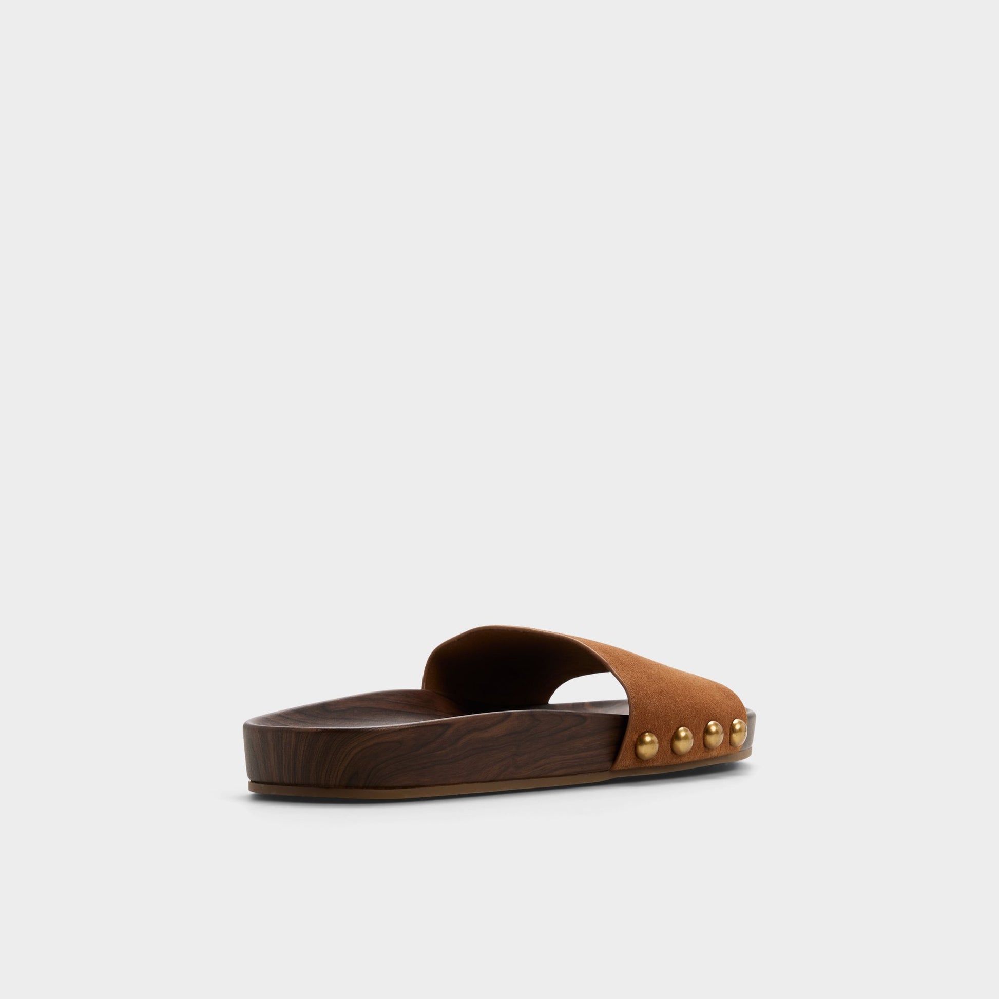 Three-quarter angle of Light brown Rooted Footbed sandal's back side