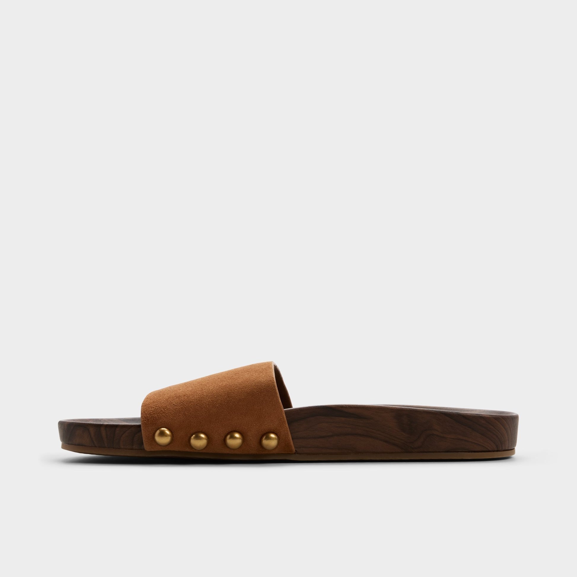 Side view of Light brown Rooted Footbed sandal