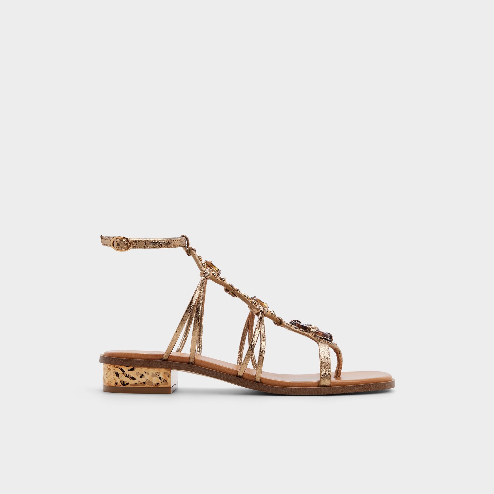 Main View of Gold Sandjewel Gladiator sandal for Womens