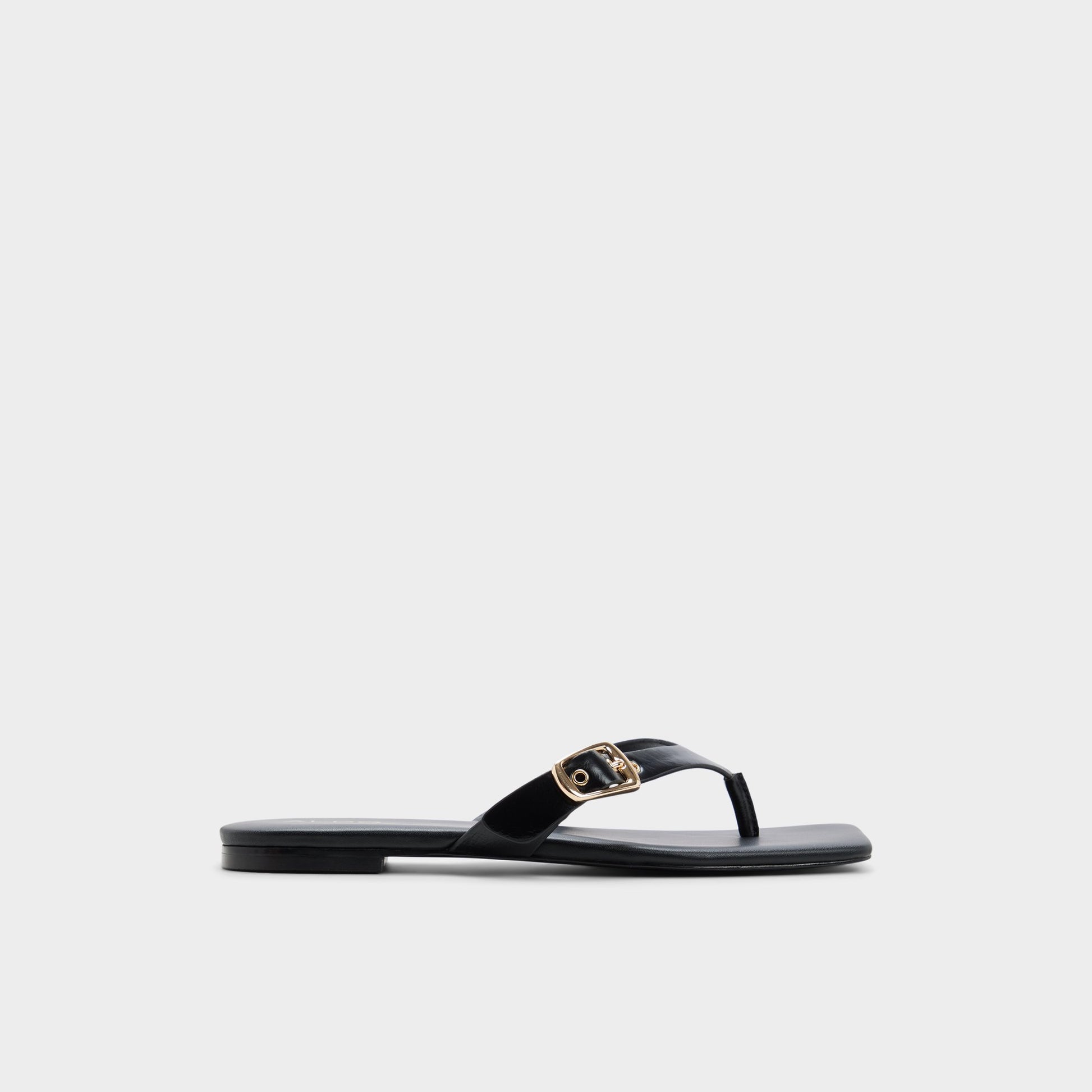 Vue principale de Noir Leonnia Sandale tong pour Femmes