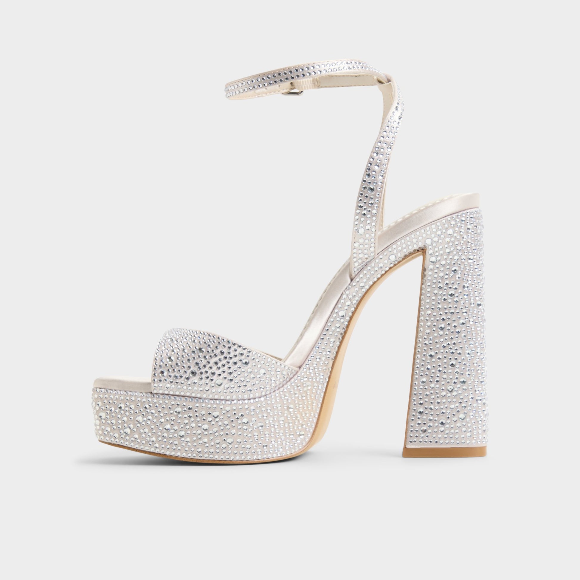 Vue latérale de Autre Beige Matelina Sandale à talon haut