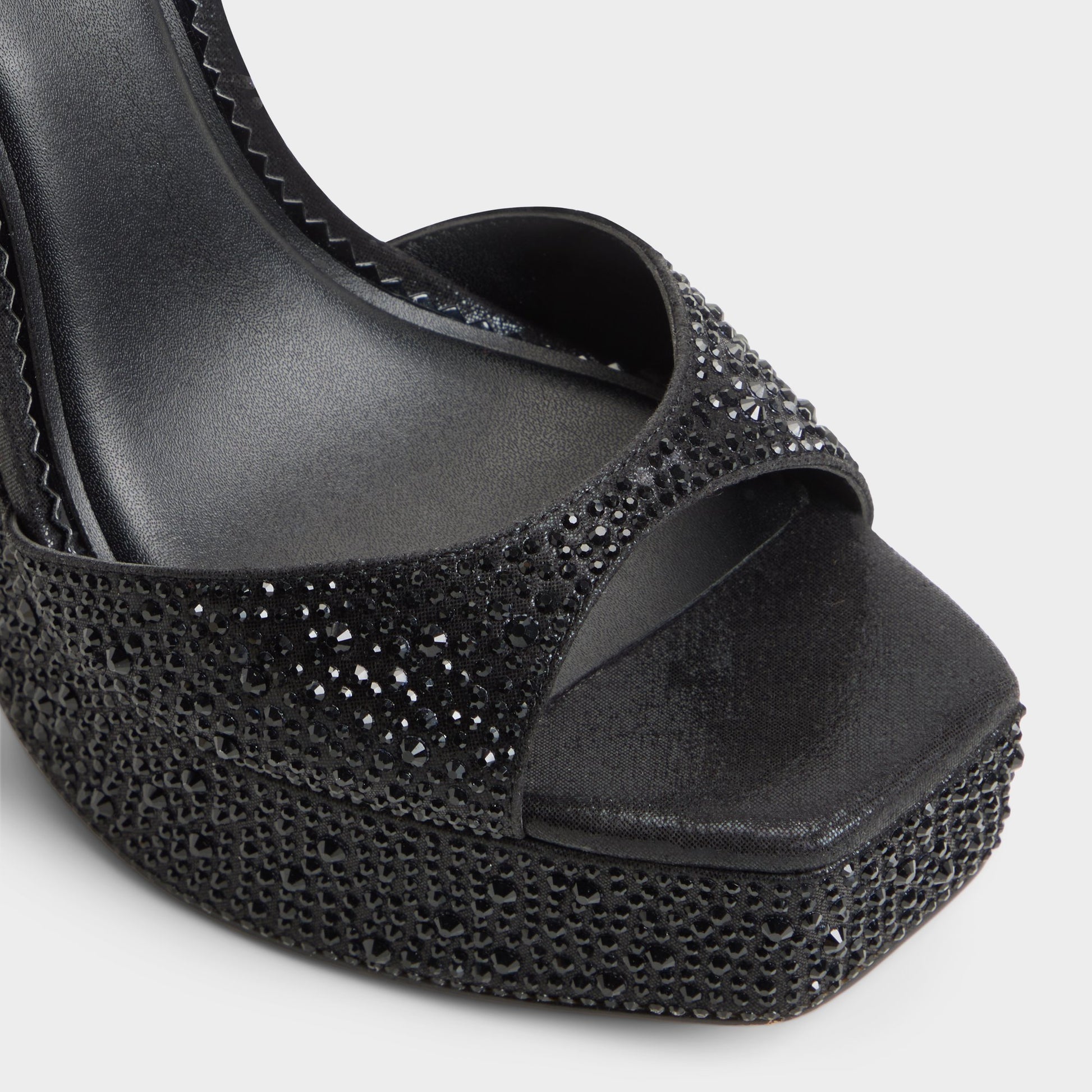 Close-up of the Other black Matelina Strappy heeled sandal