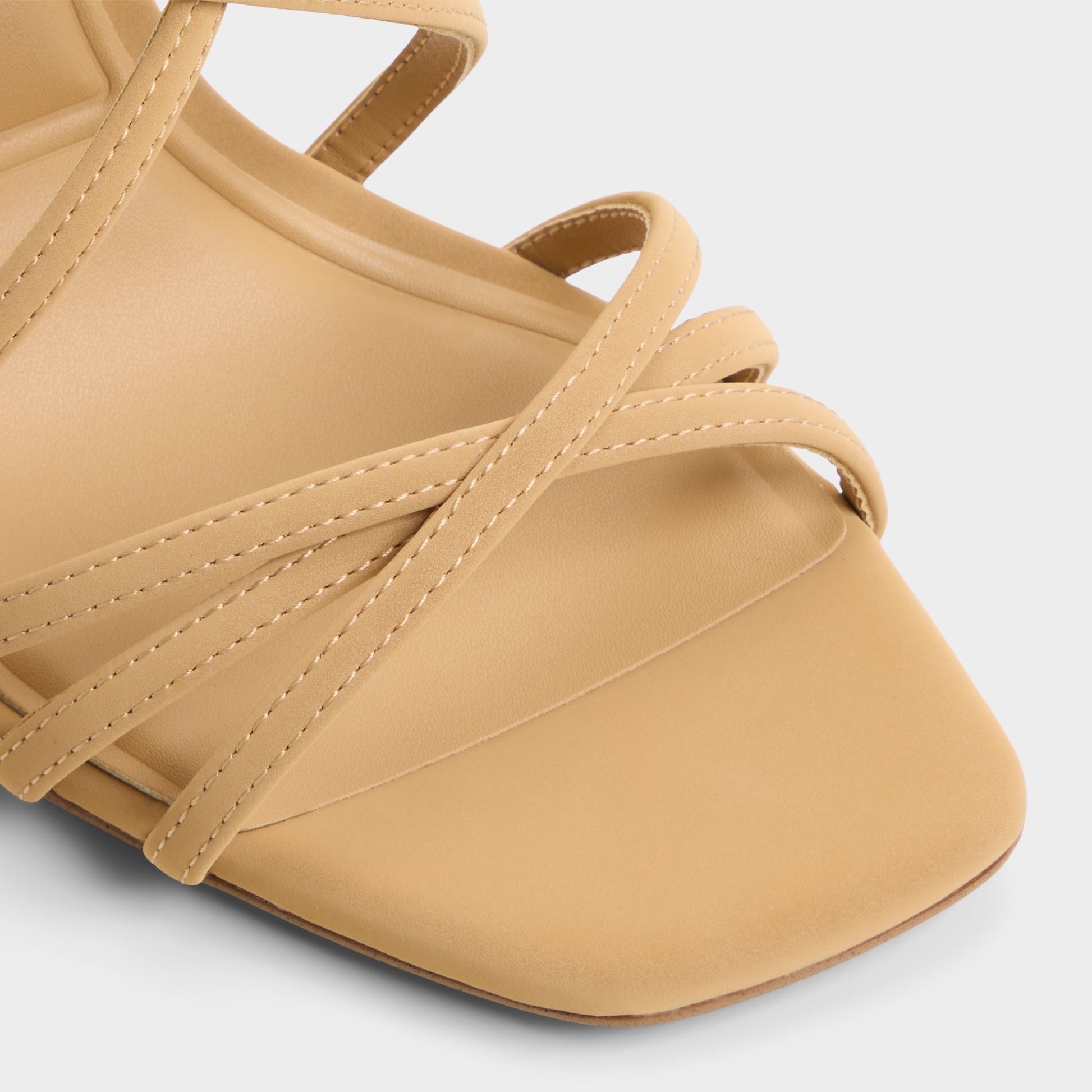 Close-up of the Beige Talyia Strappy heeled sandal