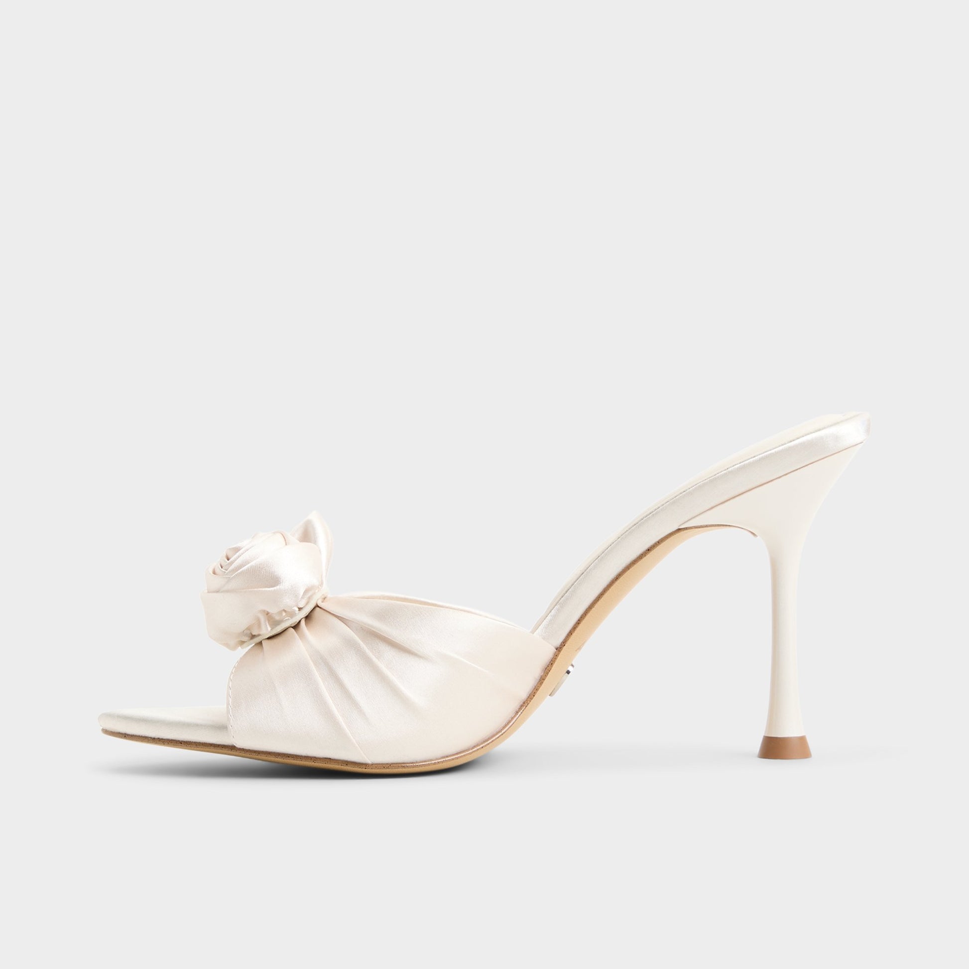 Side view of Other white Rosalina Heeled mule