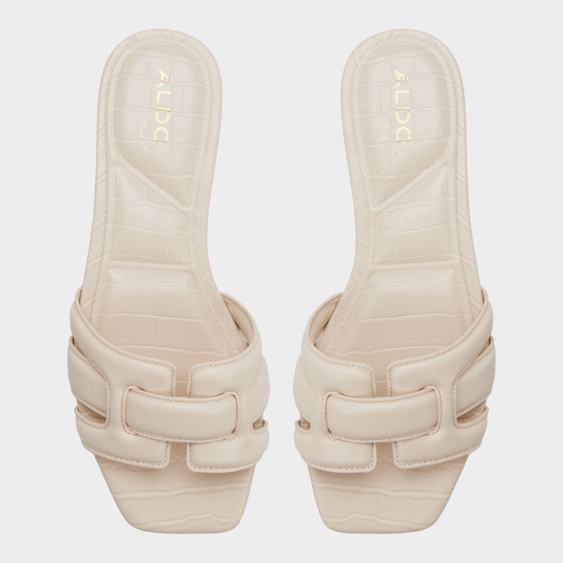 Top-down view of the Cream Elenaria Slide sandal