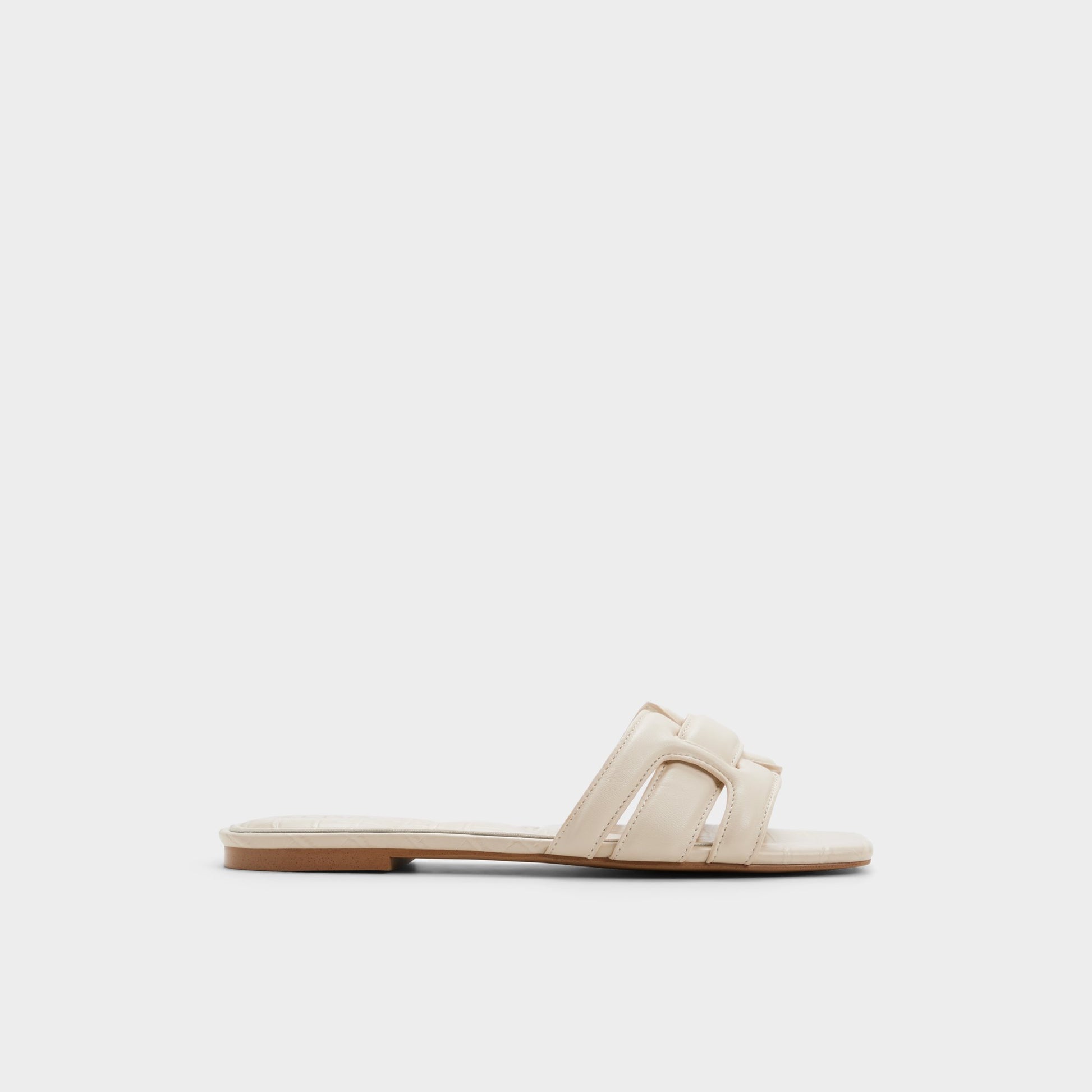 Main View of Cream Elenaria Slide sandal for Womens
