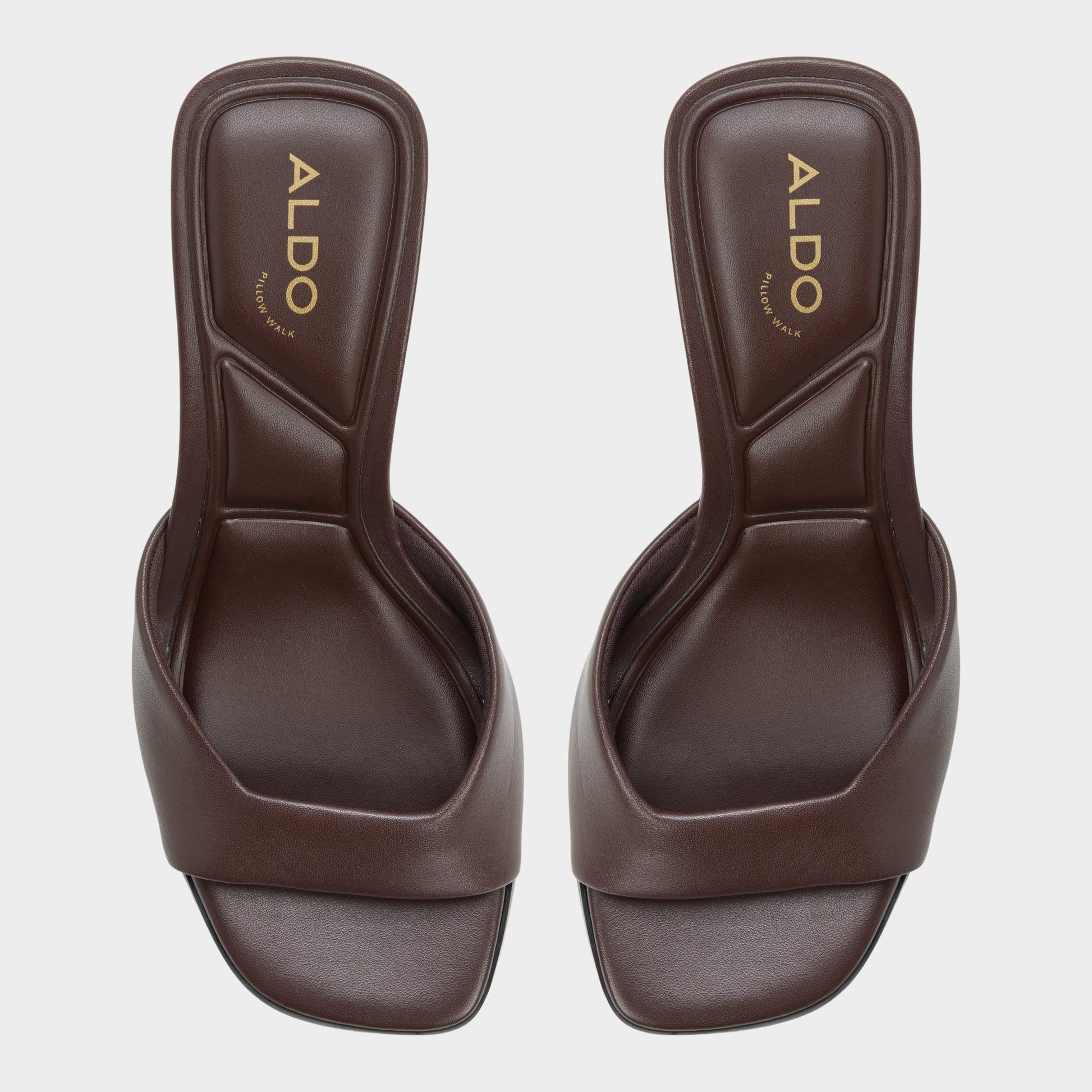 Top-down view of the Dark brown Lisia Heeled mule