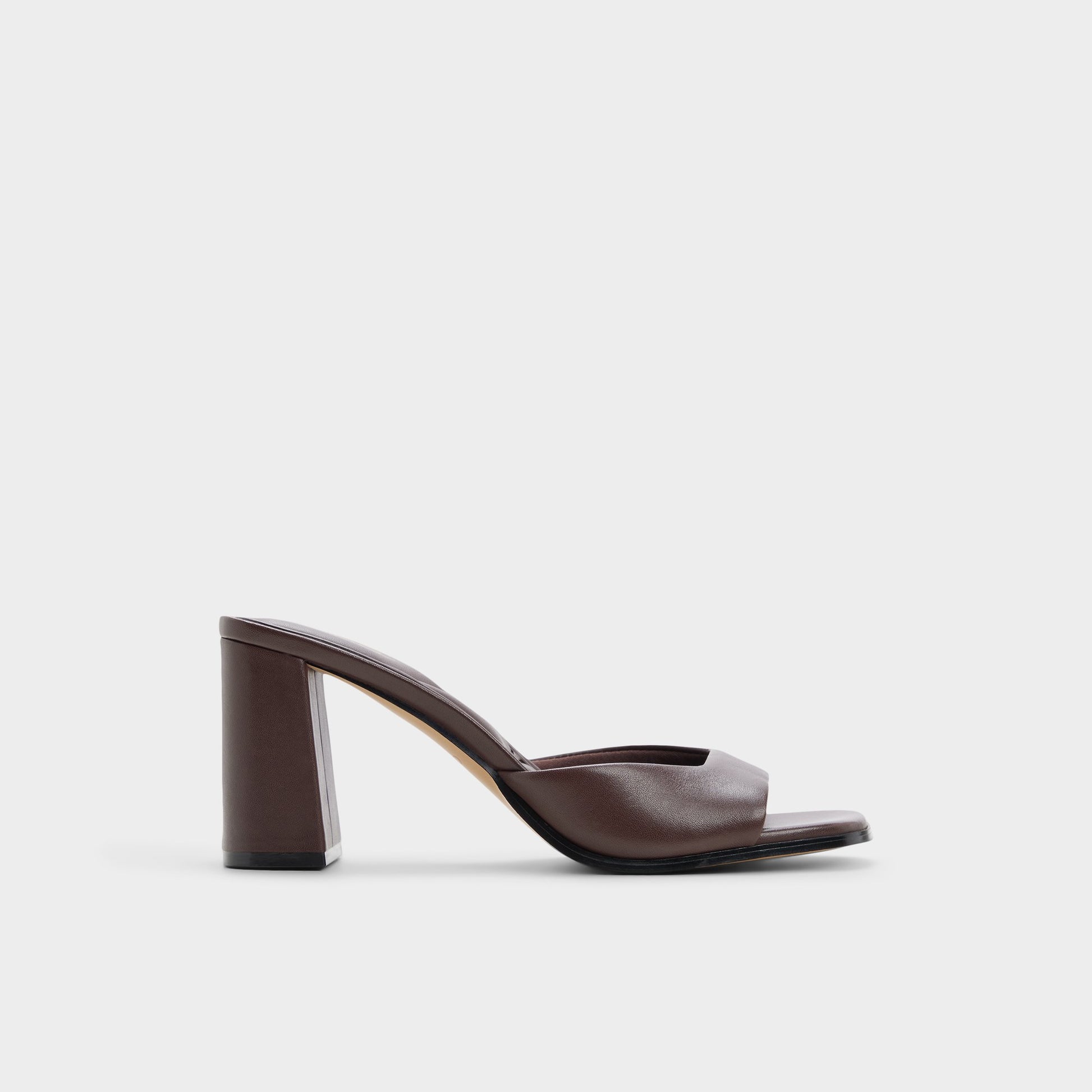 Main View of Dark brown Lisia Heeled mule for Womens