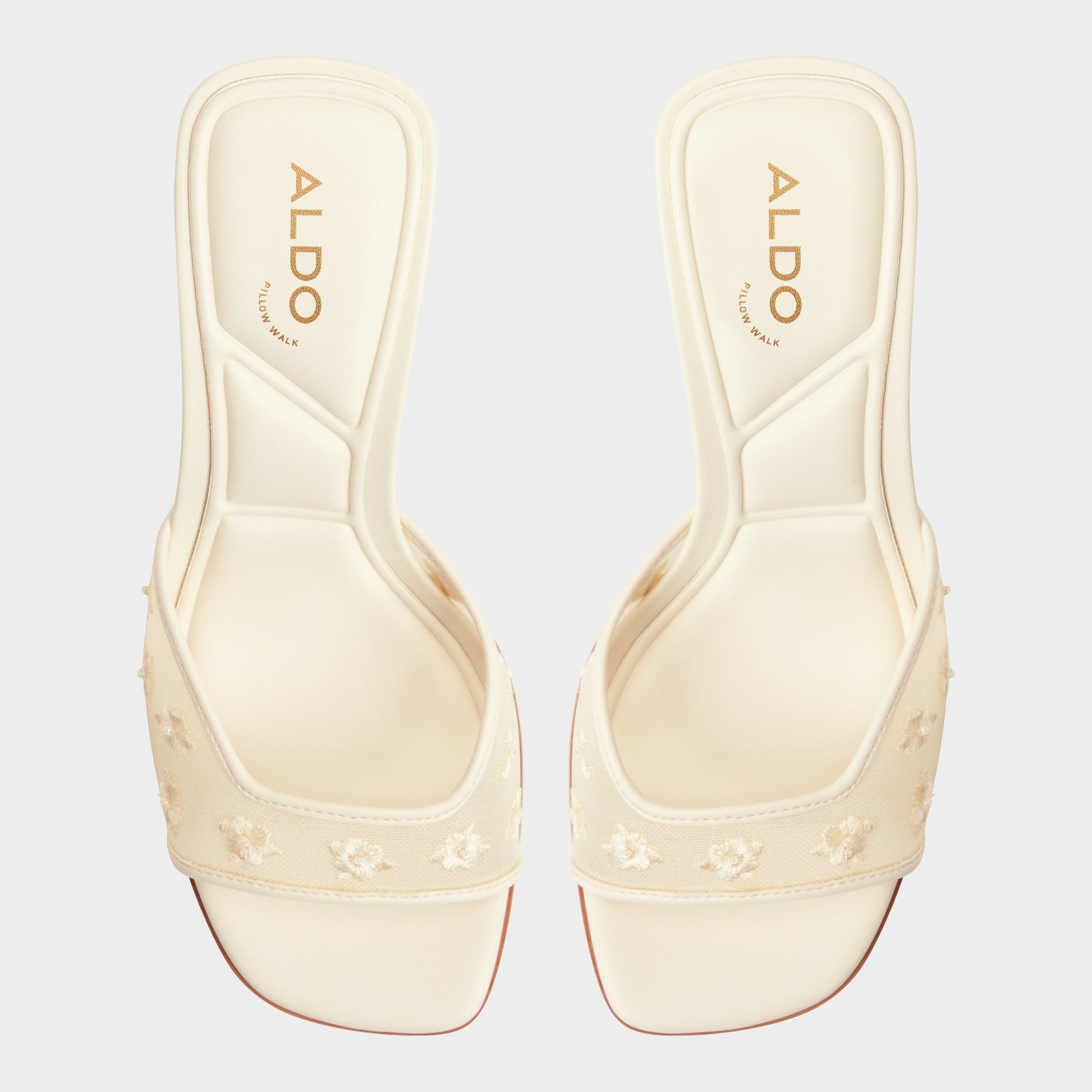 Top-down view of the Other white Lisarae Heeled mule