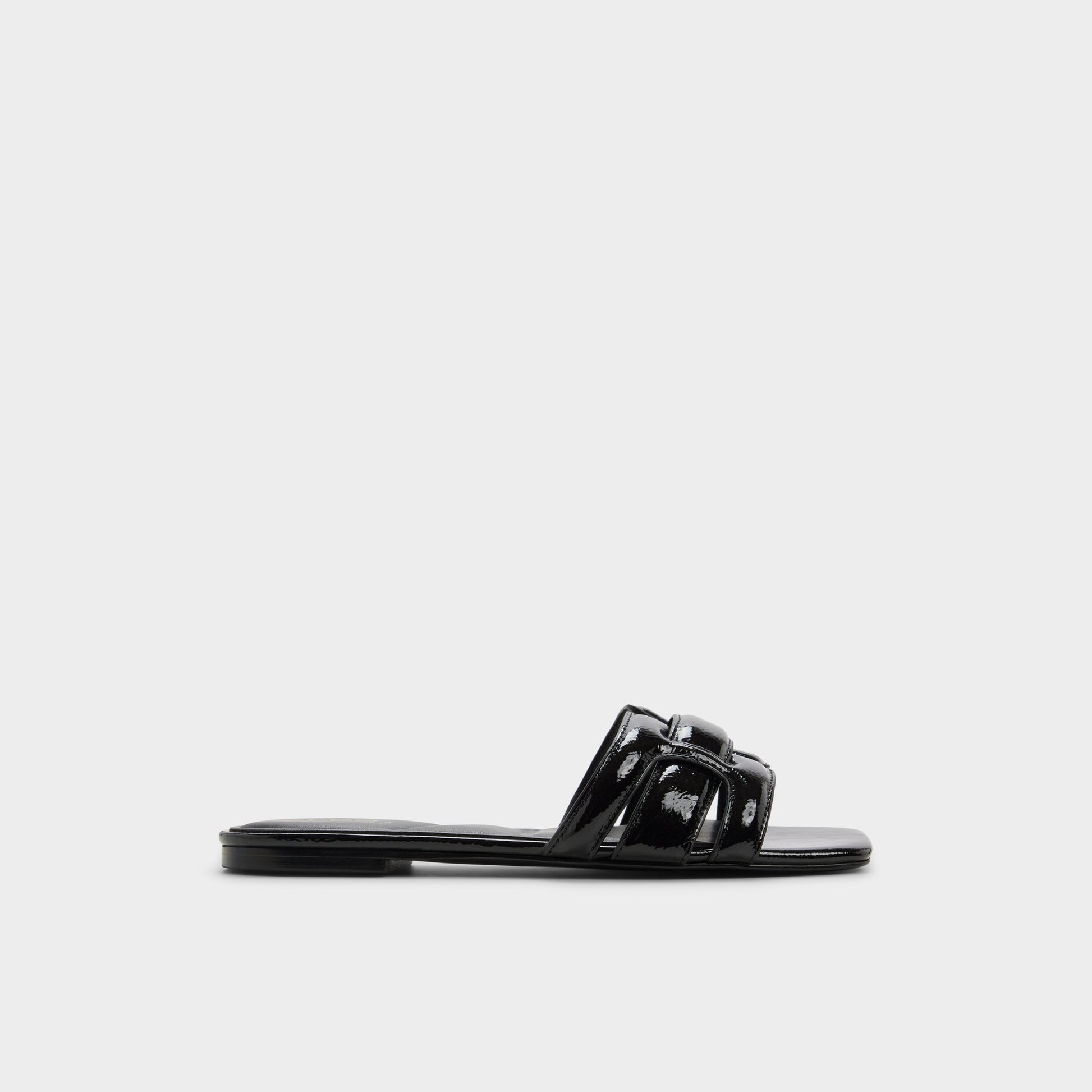 Main View of Black Elenaria Slide sandal for Womens
