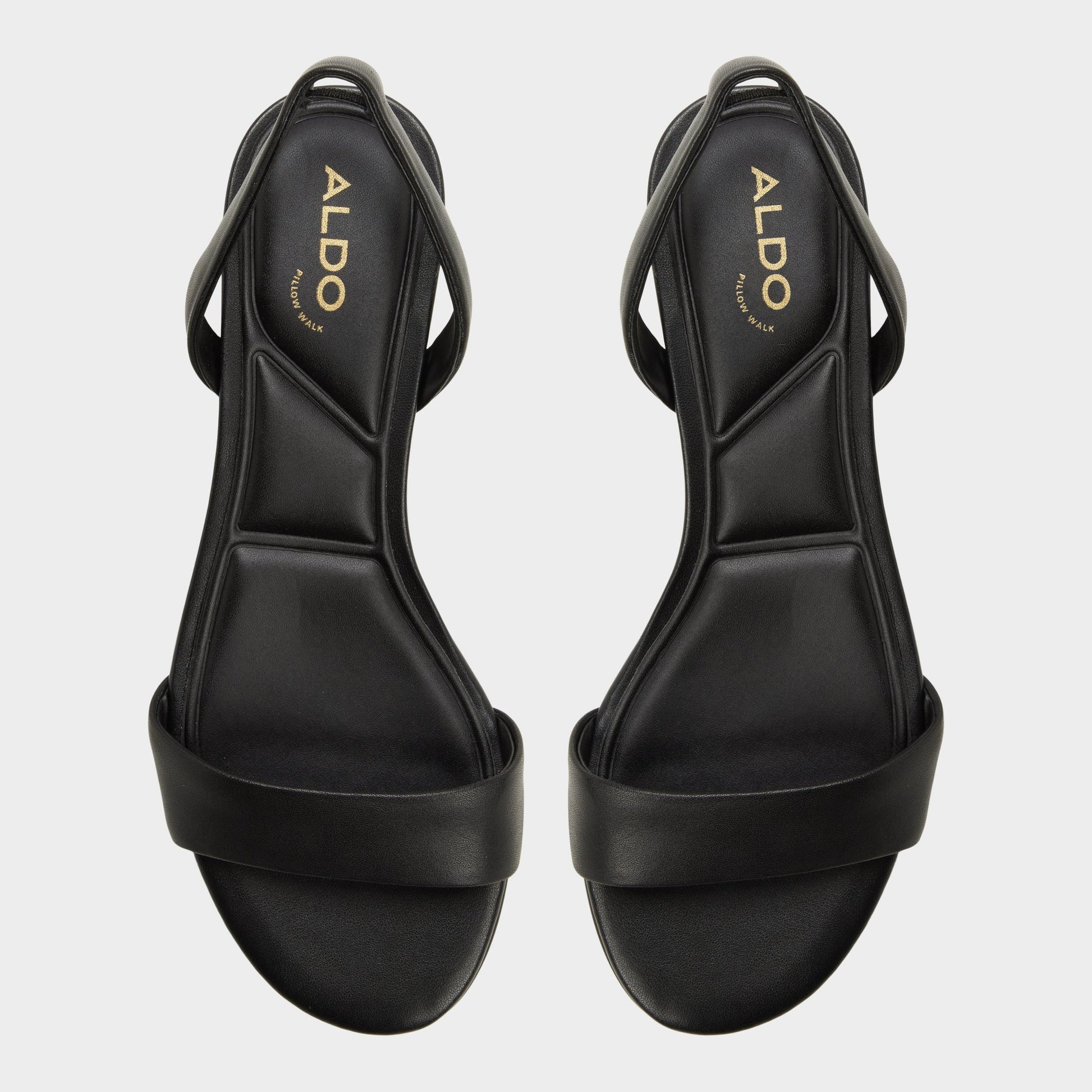 Vue de dessus de la Noir Halobrerel Sandale à talon haut