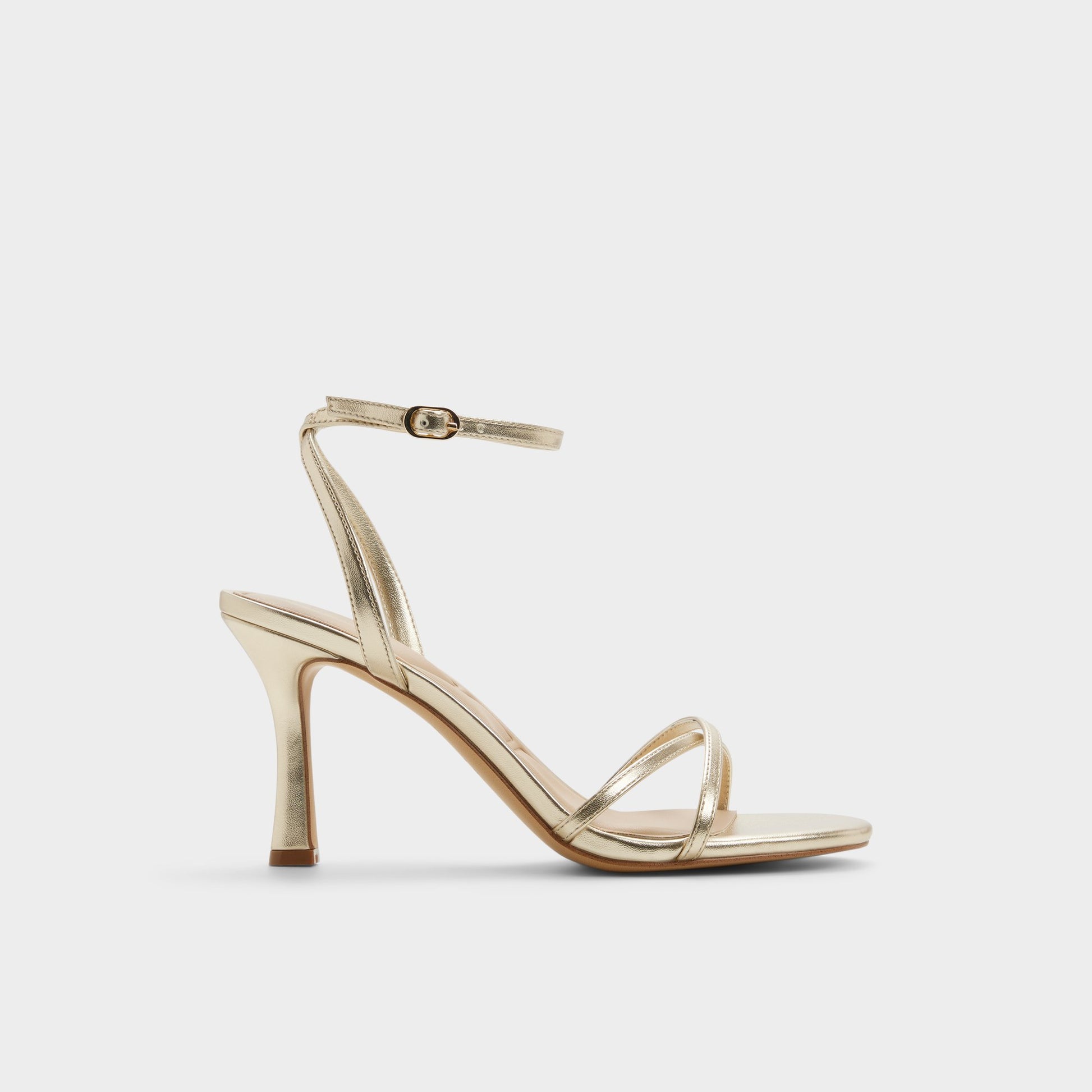 Main View of Champagne Marbela Strappy heeled sandal for Womens