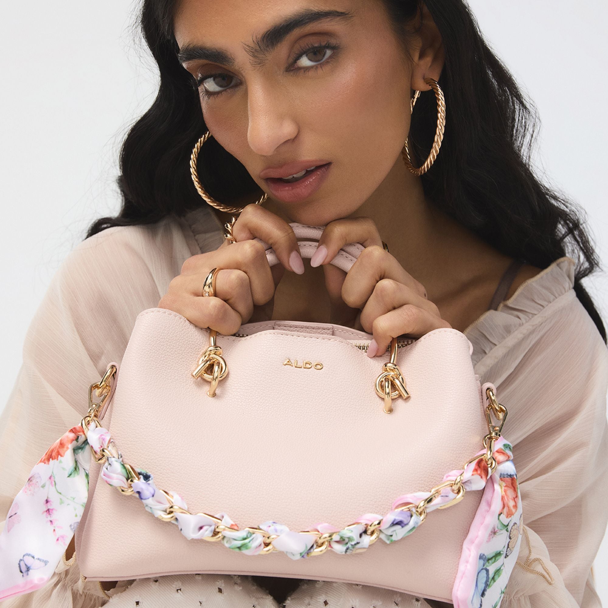 22cmくらい　ALDO カナダブランド Calanthee – Women Pink Satchel bag - ALDO