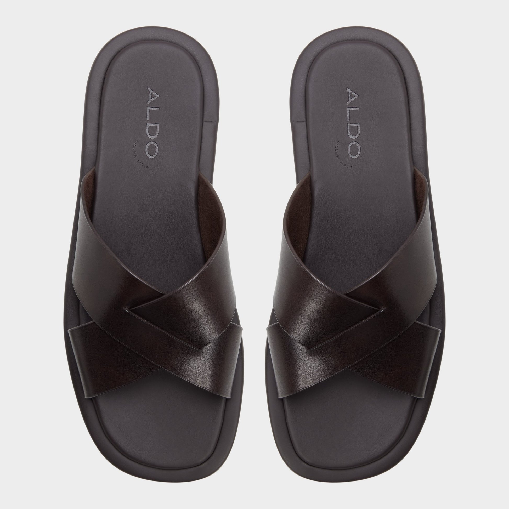 Top-down view of the Dark brown Emris Slide sandal