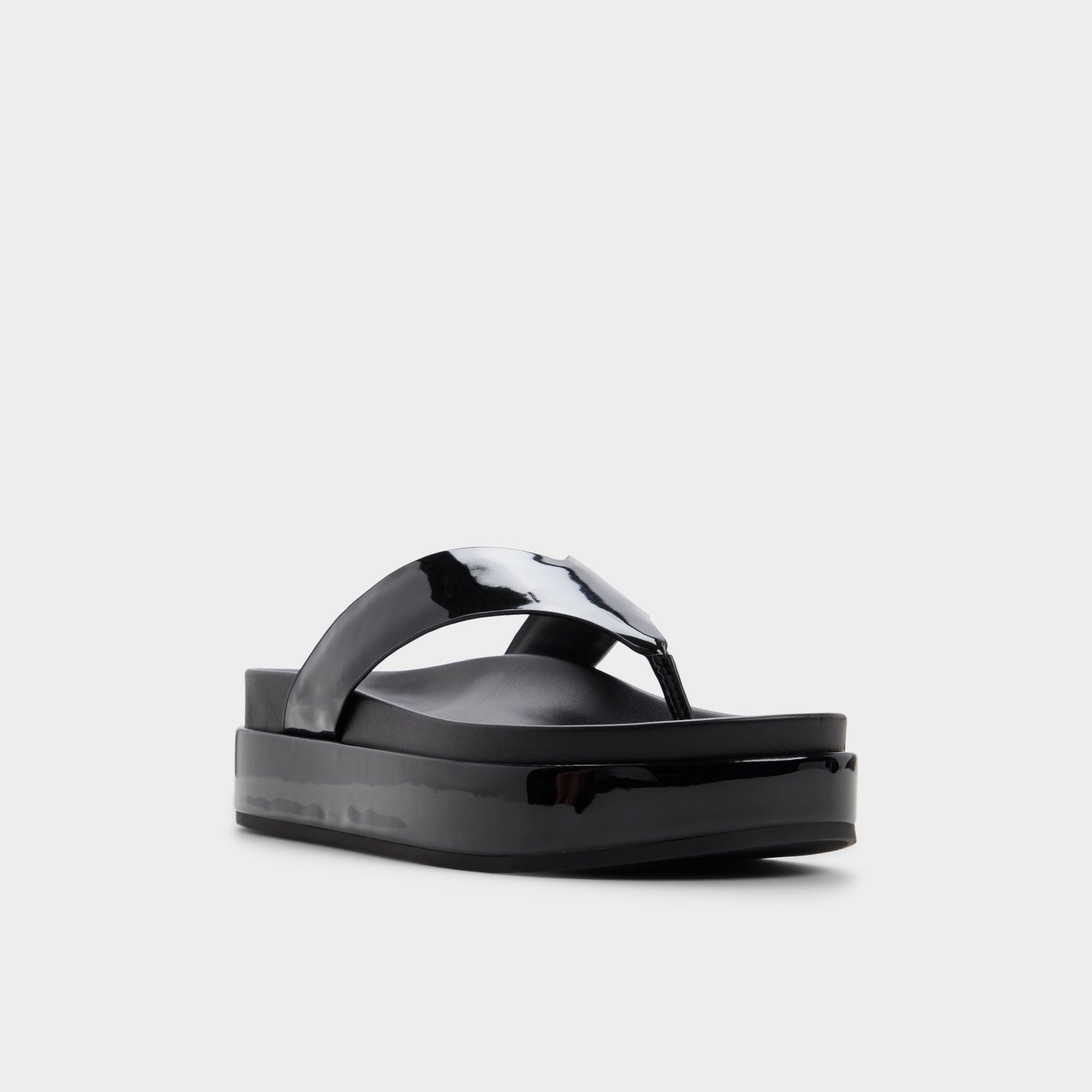 Three-quarter angle of Black Mist Flip flop's front side