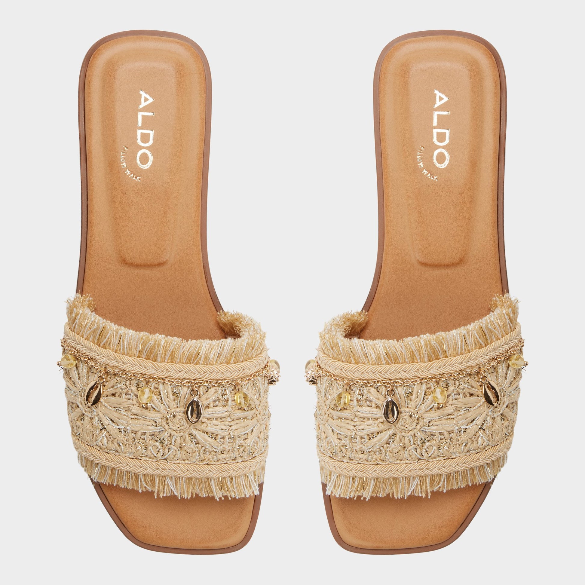 Top-down view of the Natural Aurana Slide sandal