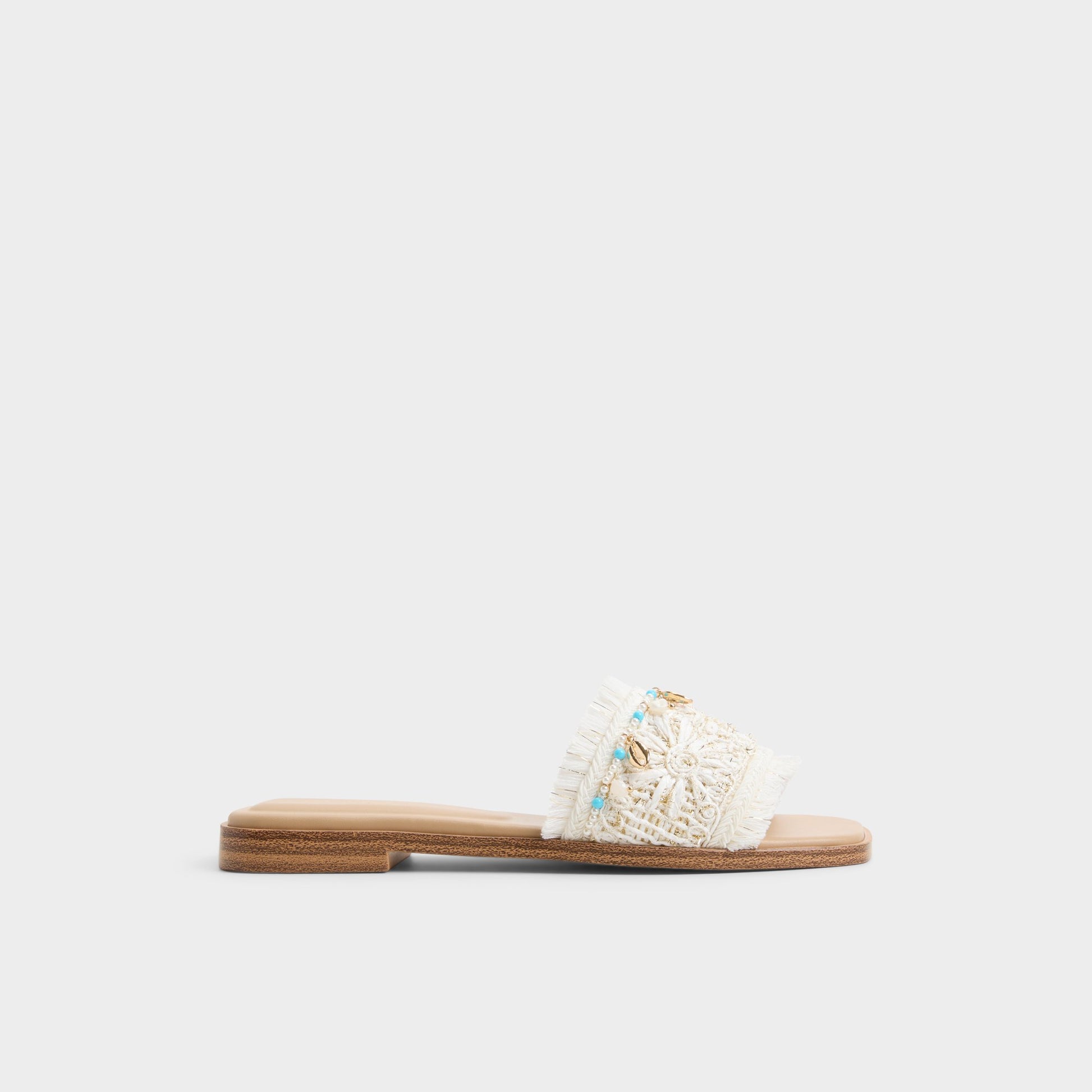 Main View of White/bone Aurana Slide sandal for Womens
