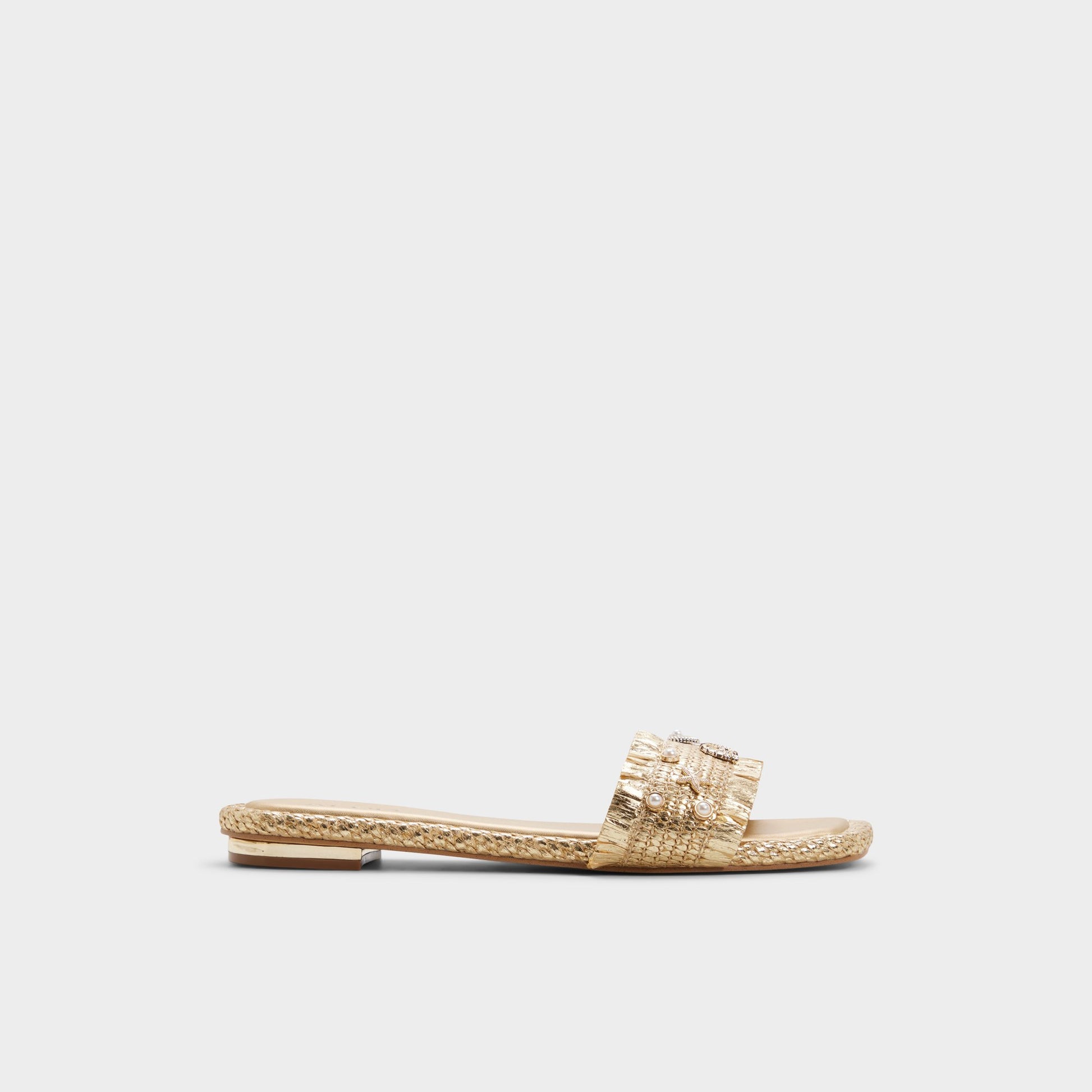Main View of Gold Aurania Slide sandal for Womens