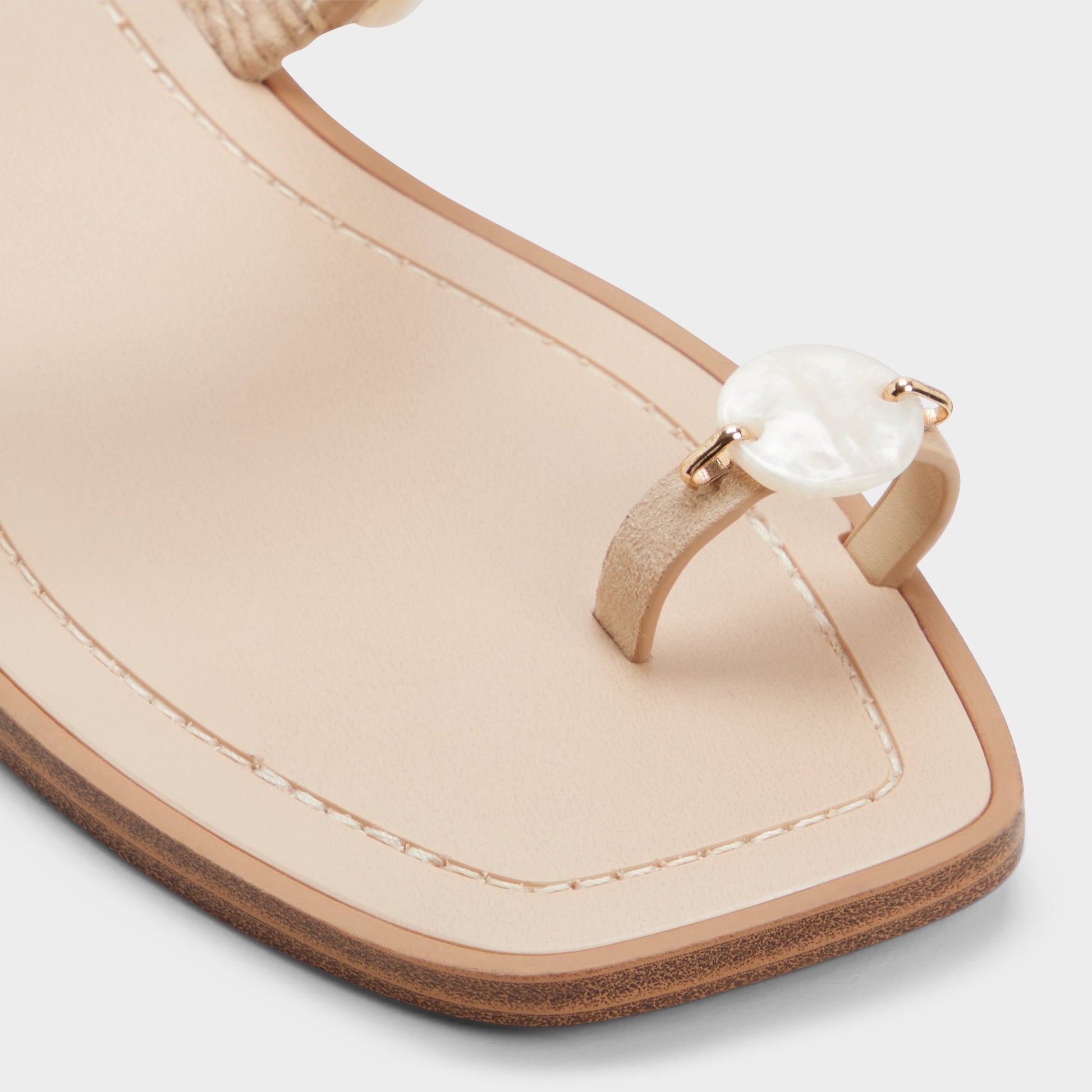 Close-up of the Sand Crystiana Slide sandal