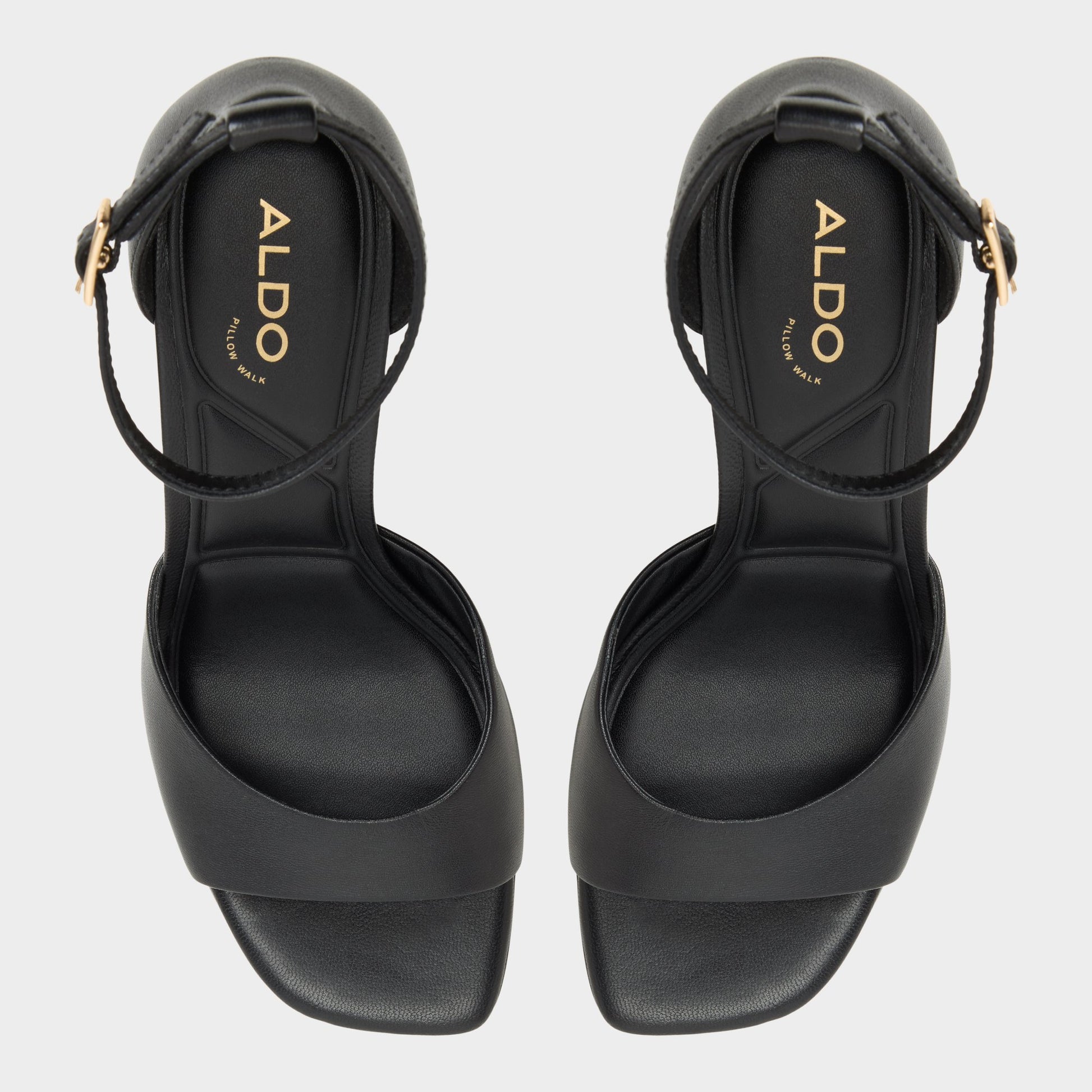 Top-down view of the Other black Florianna Strappy heeled sandal