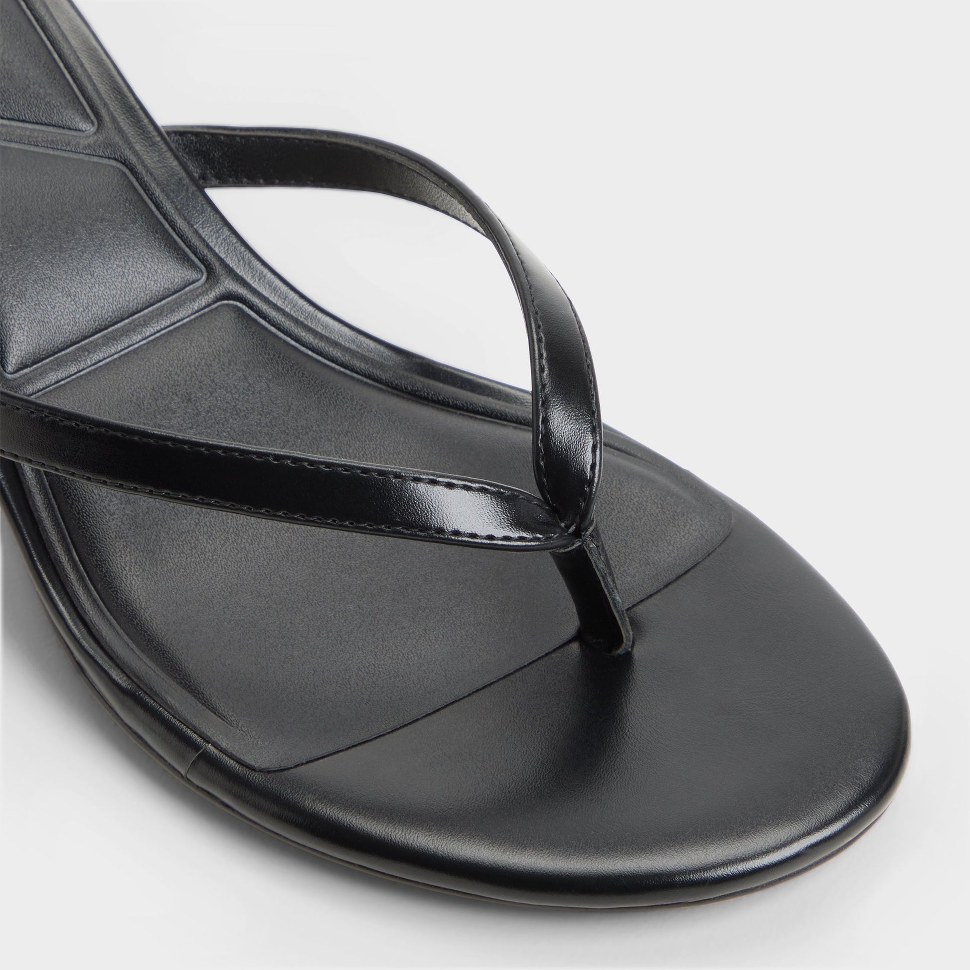 Close-up of the Black Lift Heeled flip flop