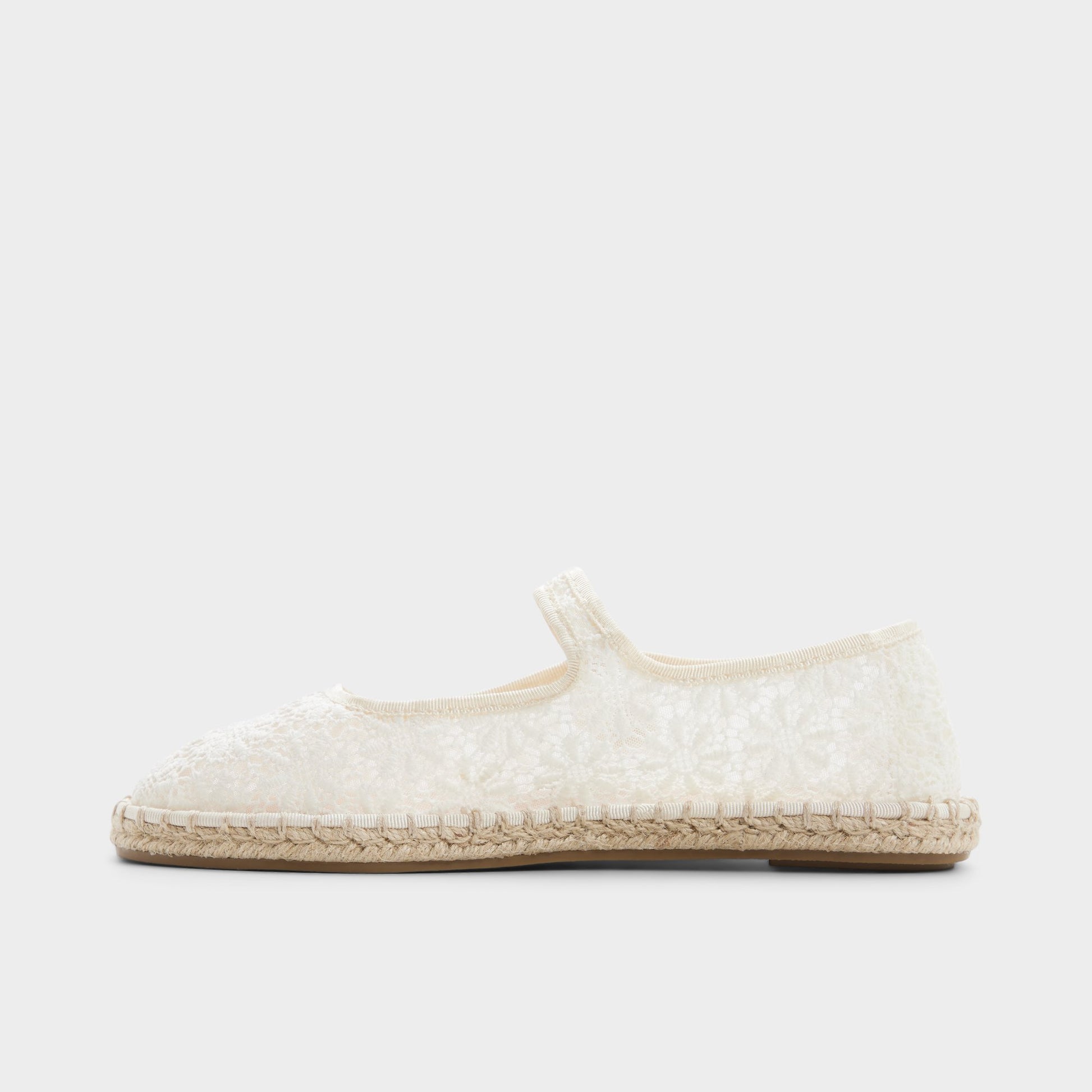 Side view of White/bone Alisse Ballerina