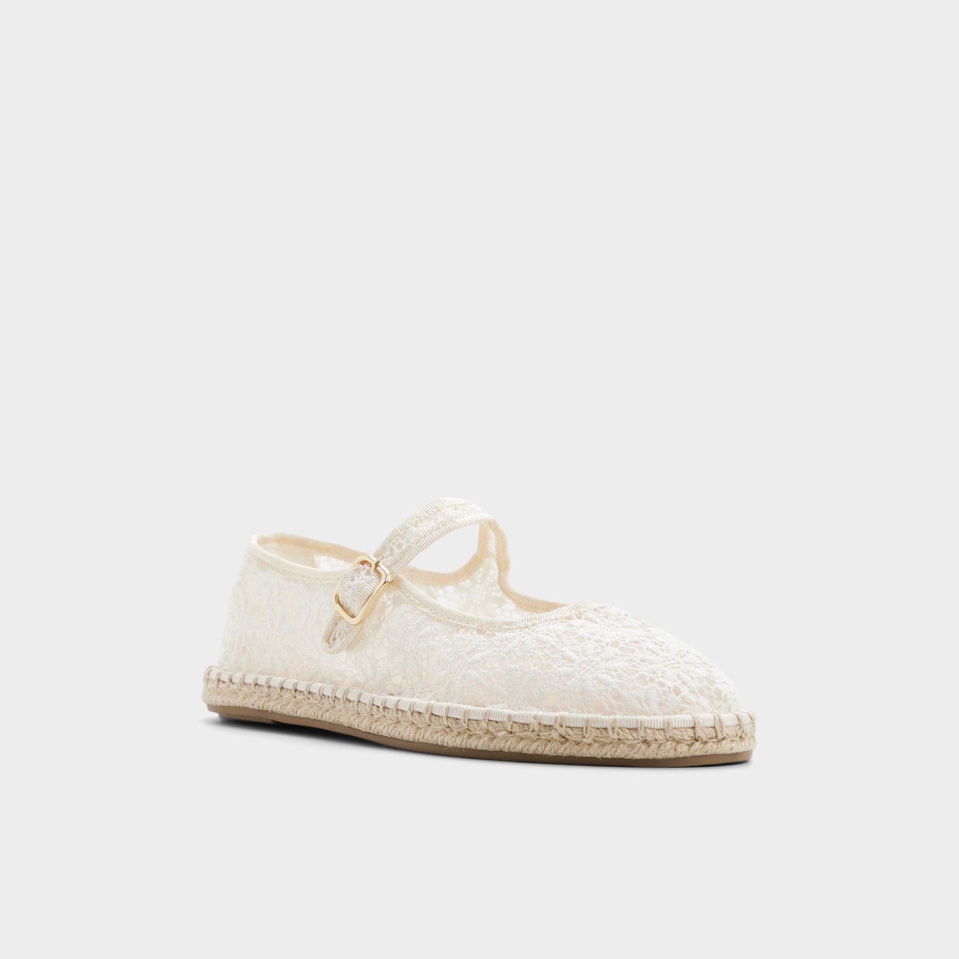 Three-quarter angle of White/bone Alisse Ballerina's front side