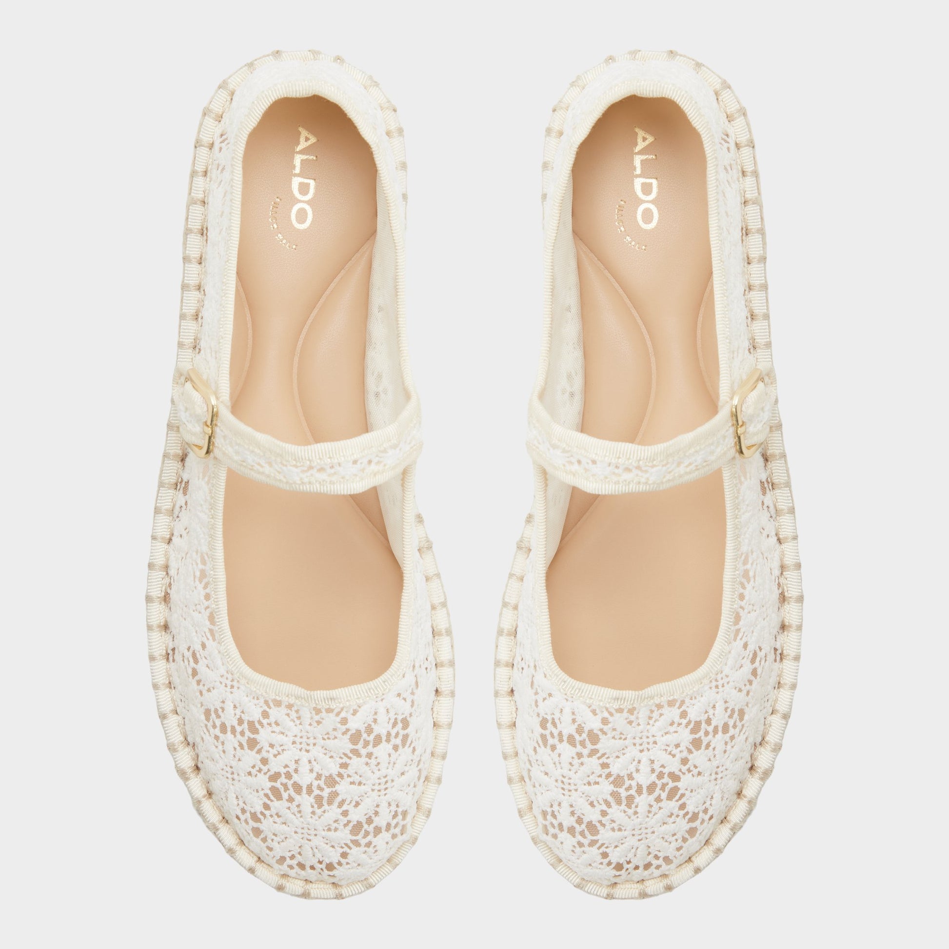 Top-down view of the White/bone Alisse Ballerina