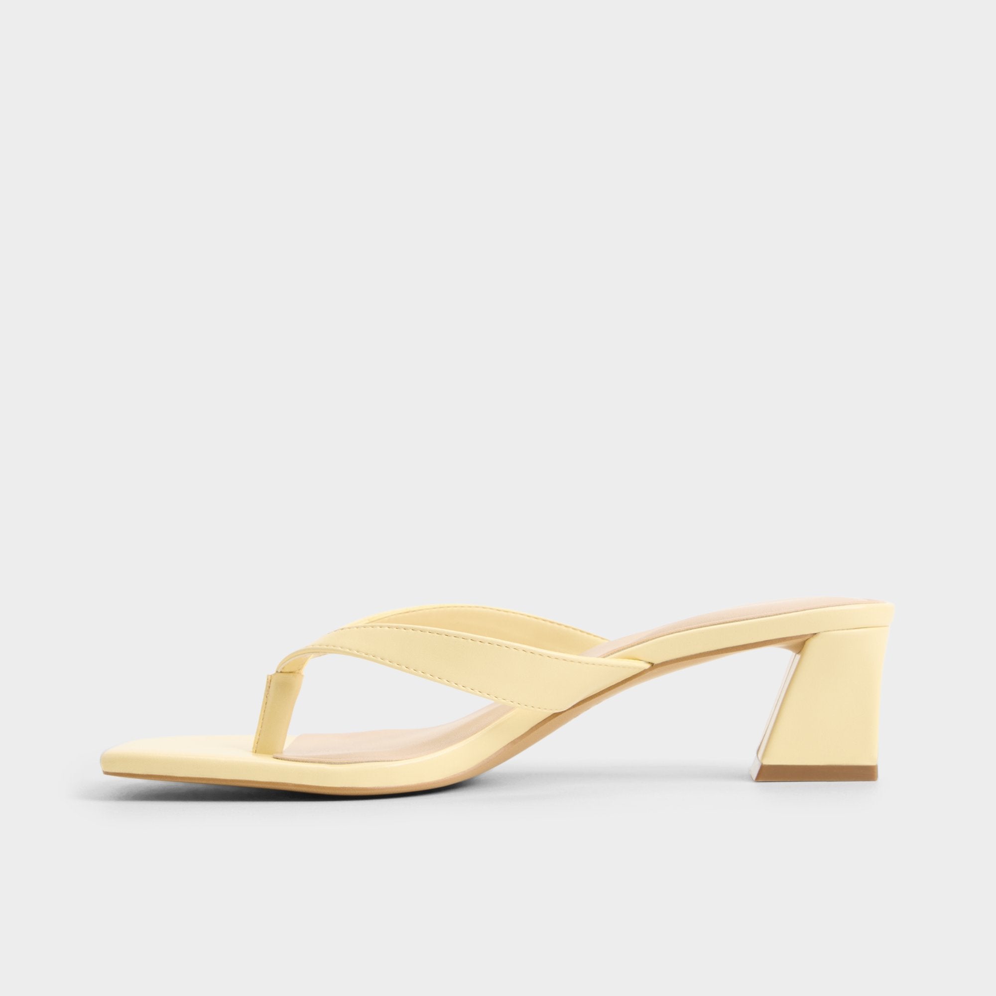 Hazy – Women Light yellow Block heeled thong sandal - ALDO