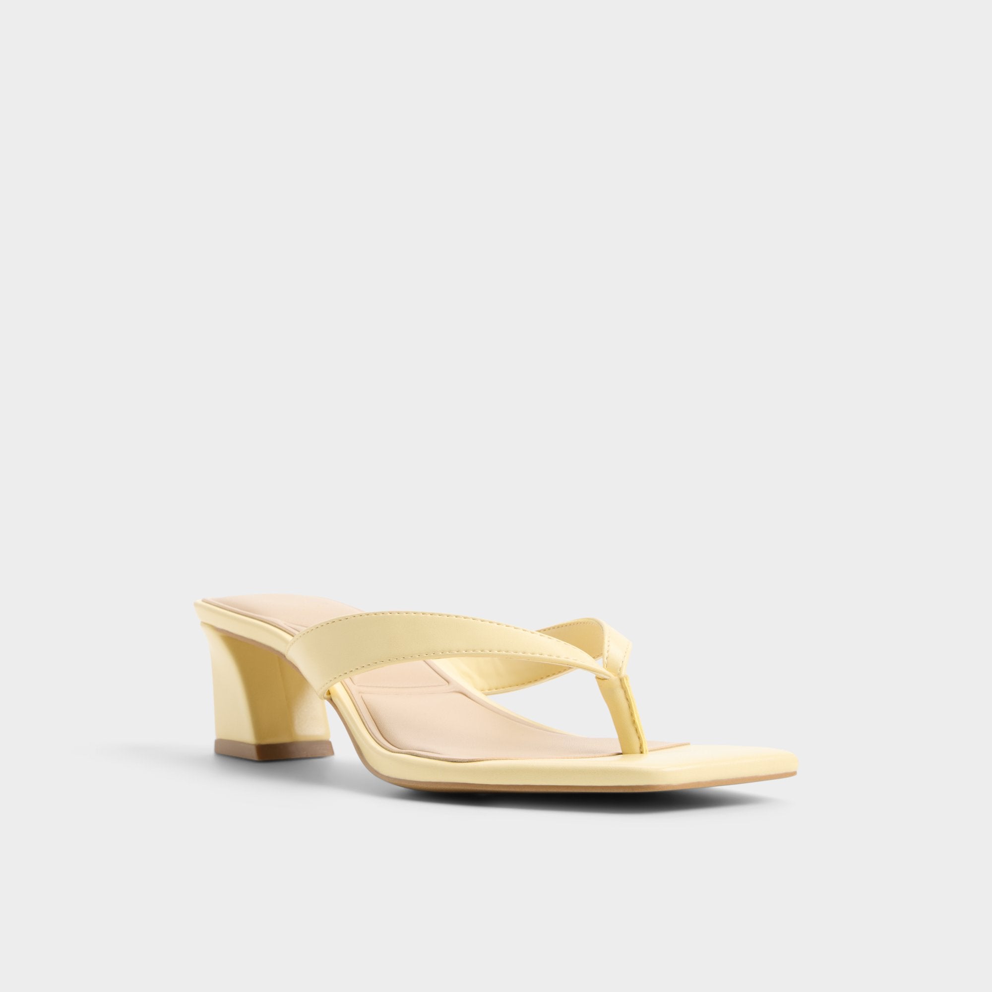 Hazy – Women Light yellow Block heeled thong sandal - ALDO