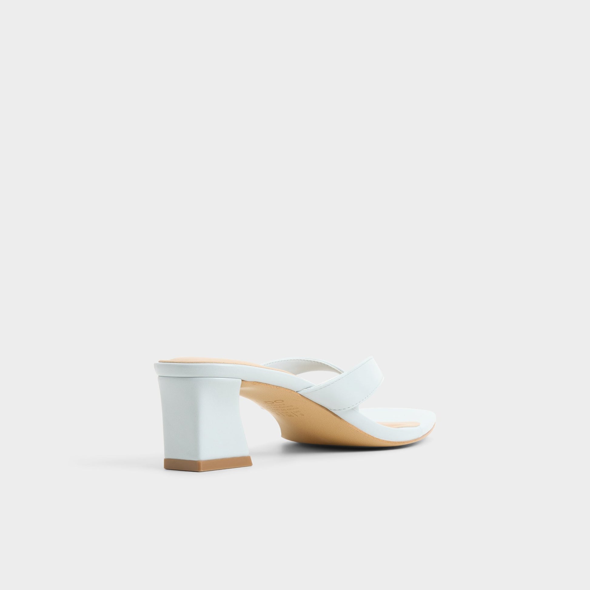 Three-quarter angle of Other blue Hazy Block heeled thong sandal's back side